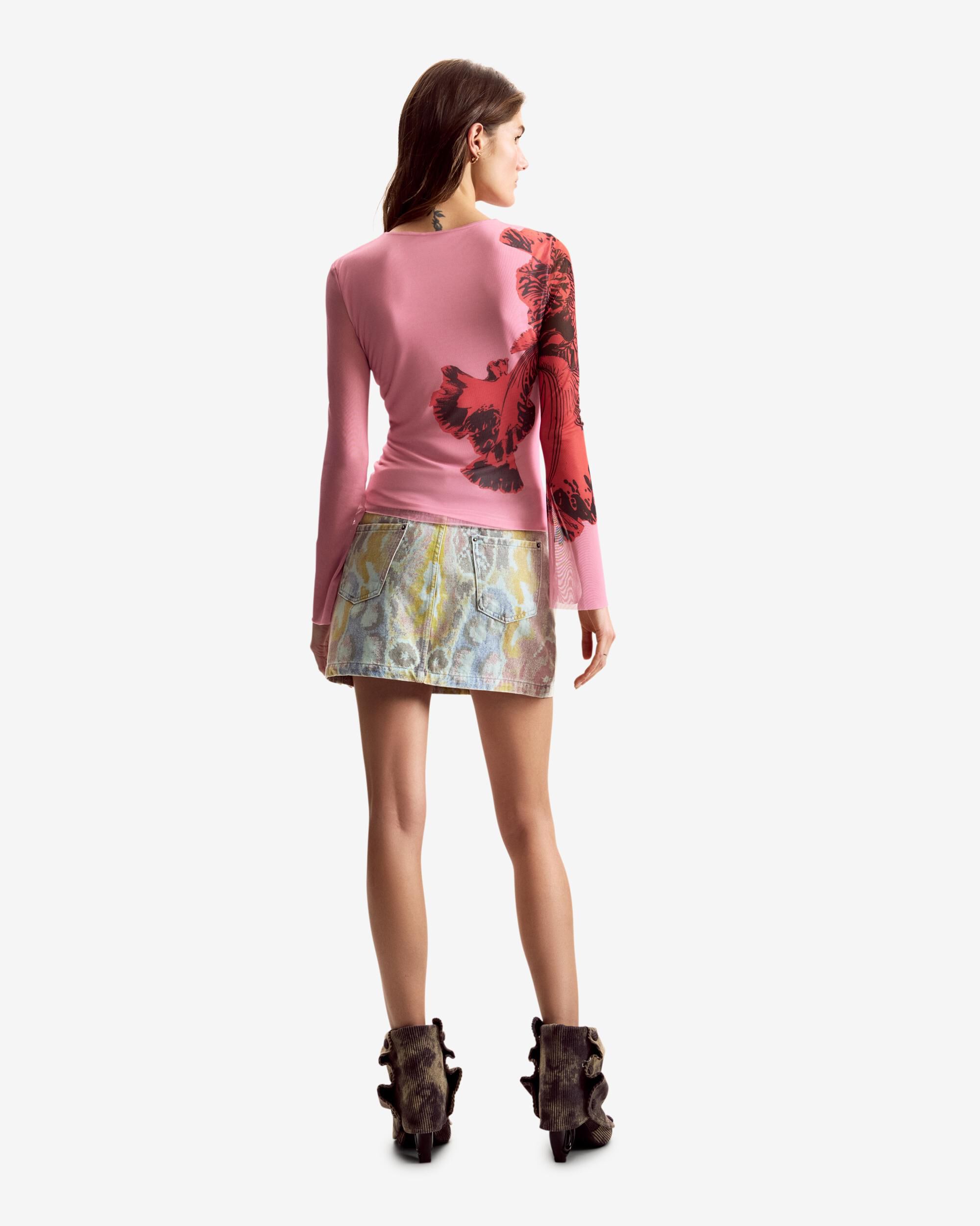Camiseta de mujer diseñada por mr christian lacroix - Desigual - Rojo Rojo-3