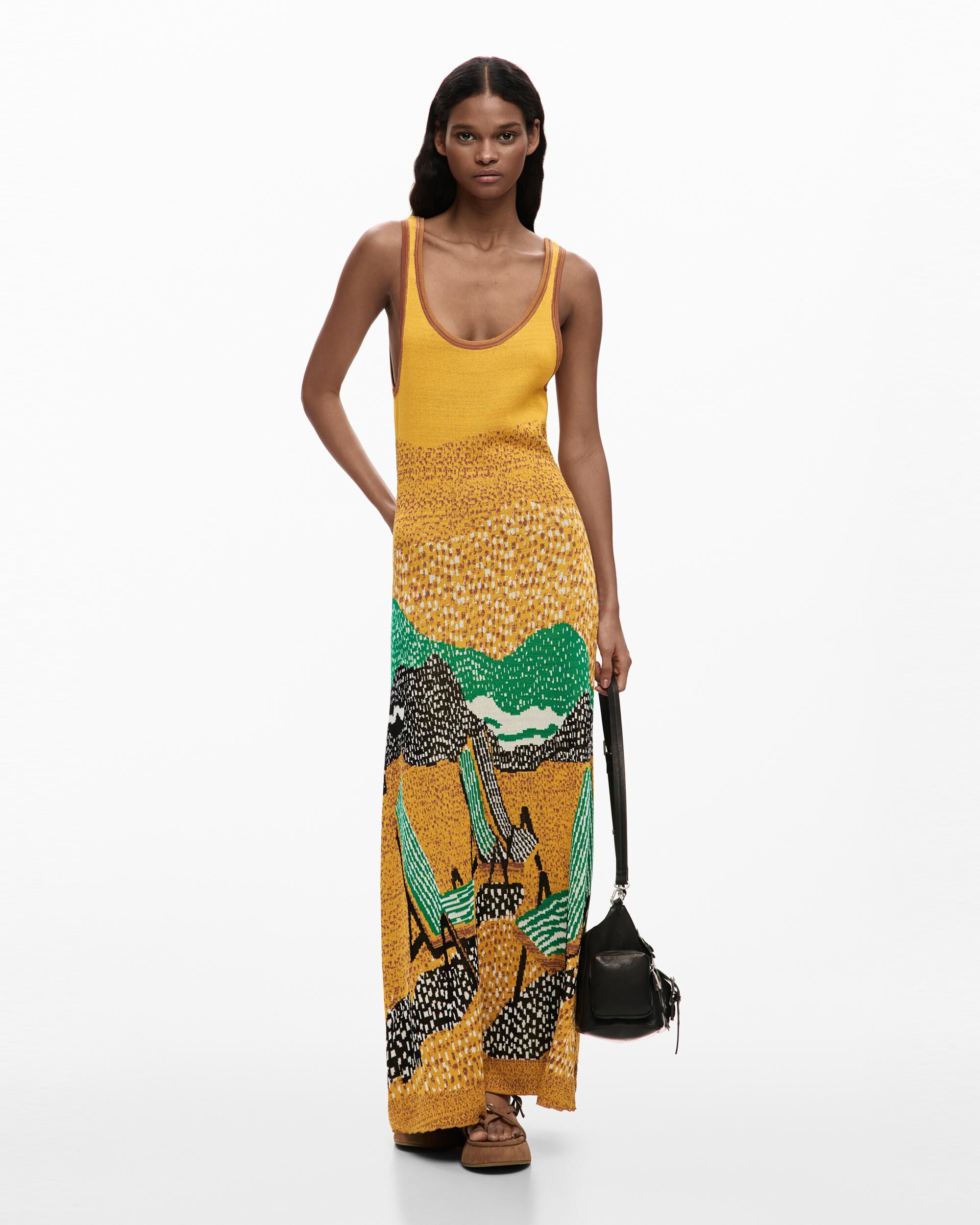 Vestido tirantes Jacquard
