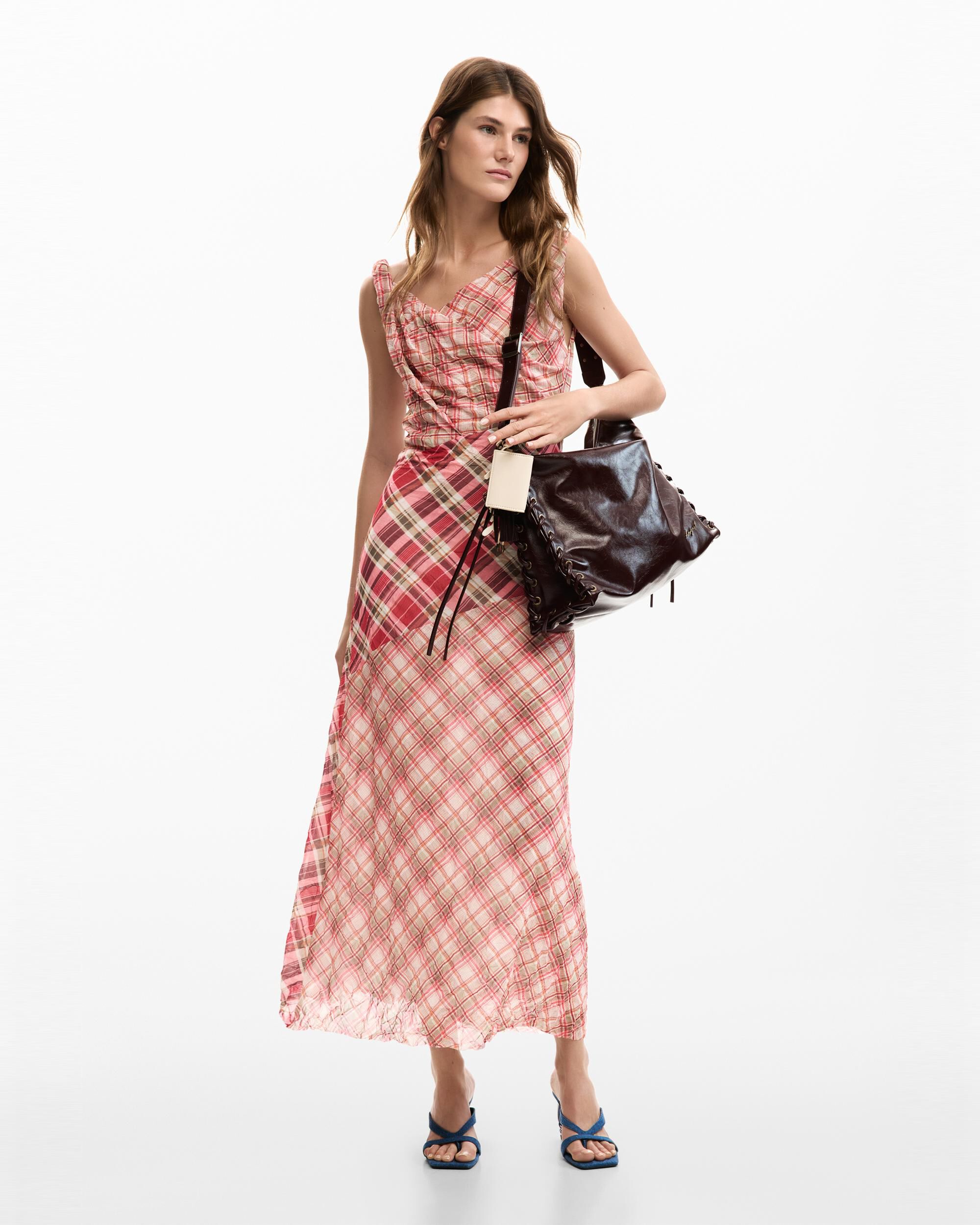 Desigual - Vestido tirantes cuadros.