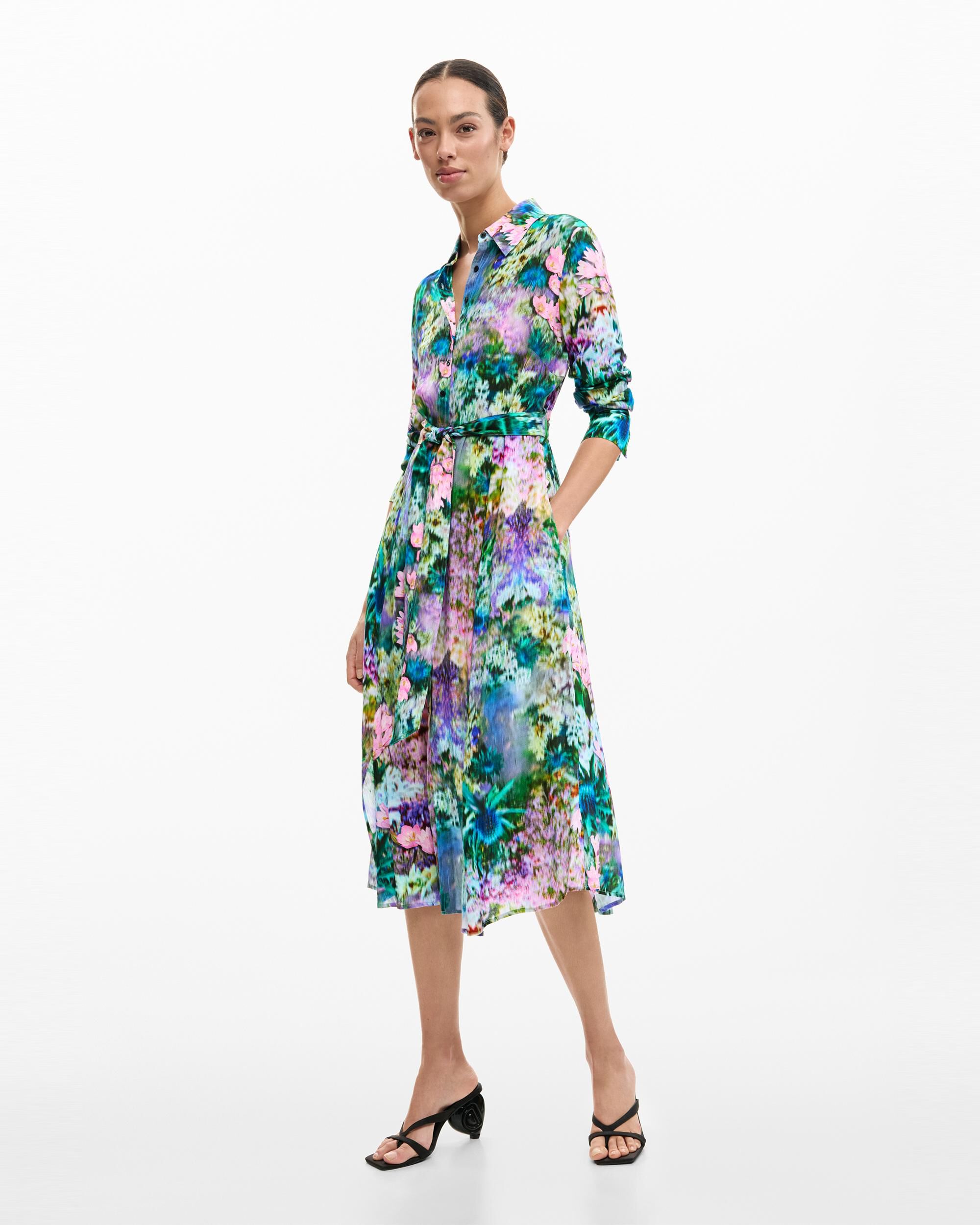 Desigual - Vestido camisero jardín.
