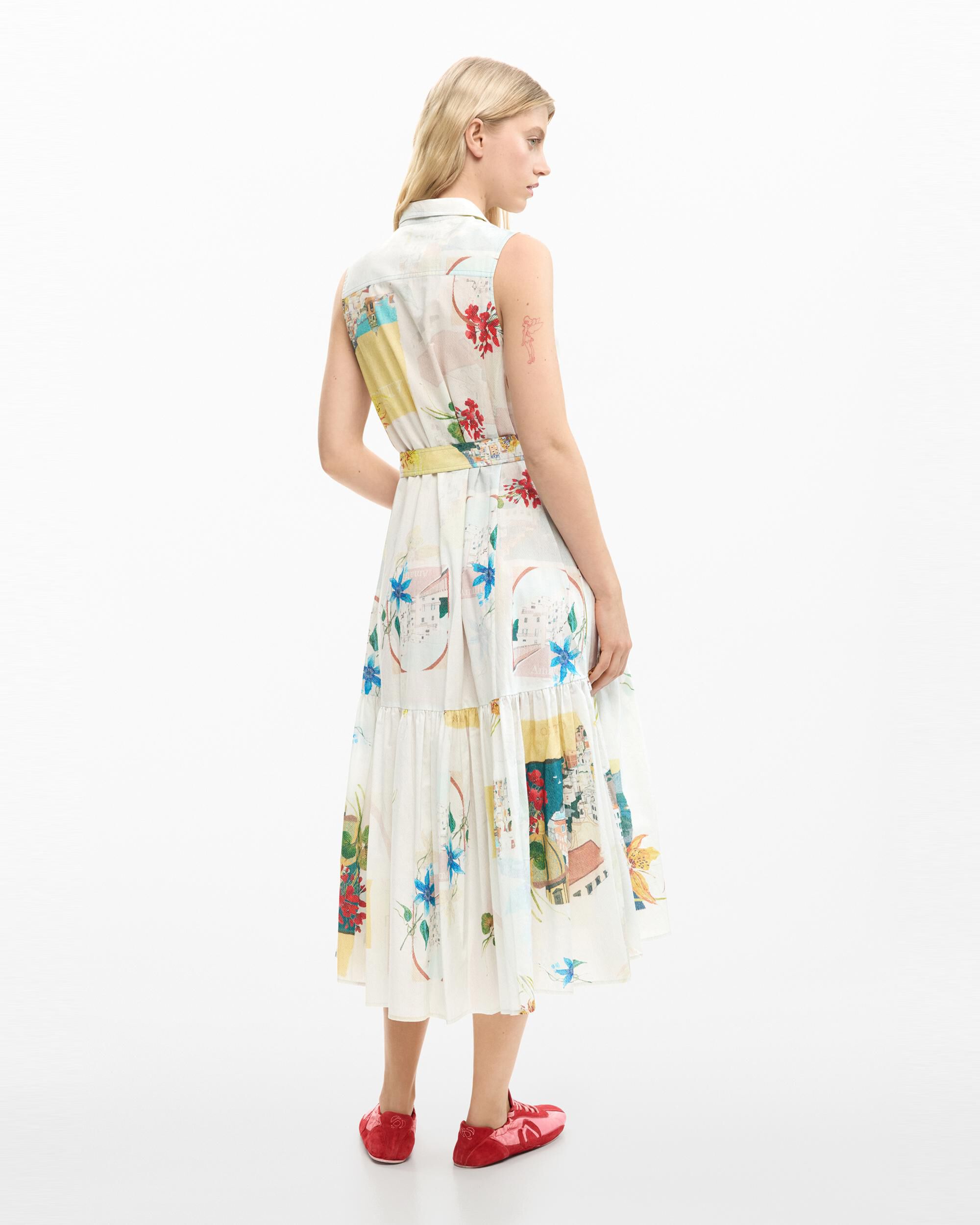 Vestido camisero postales - Desigual - Azul Azul-3