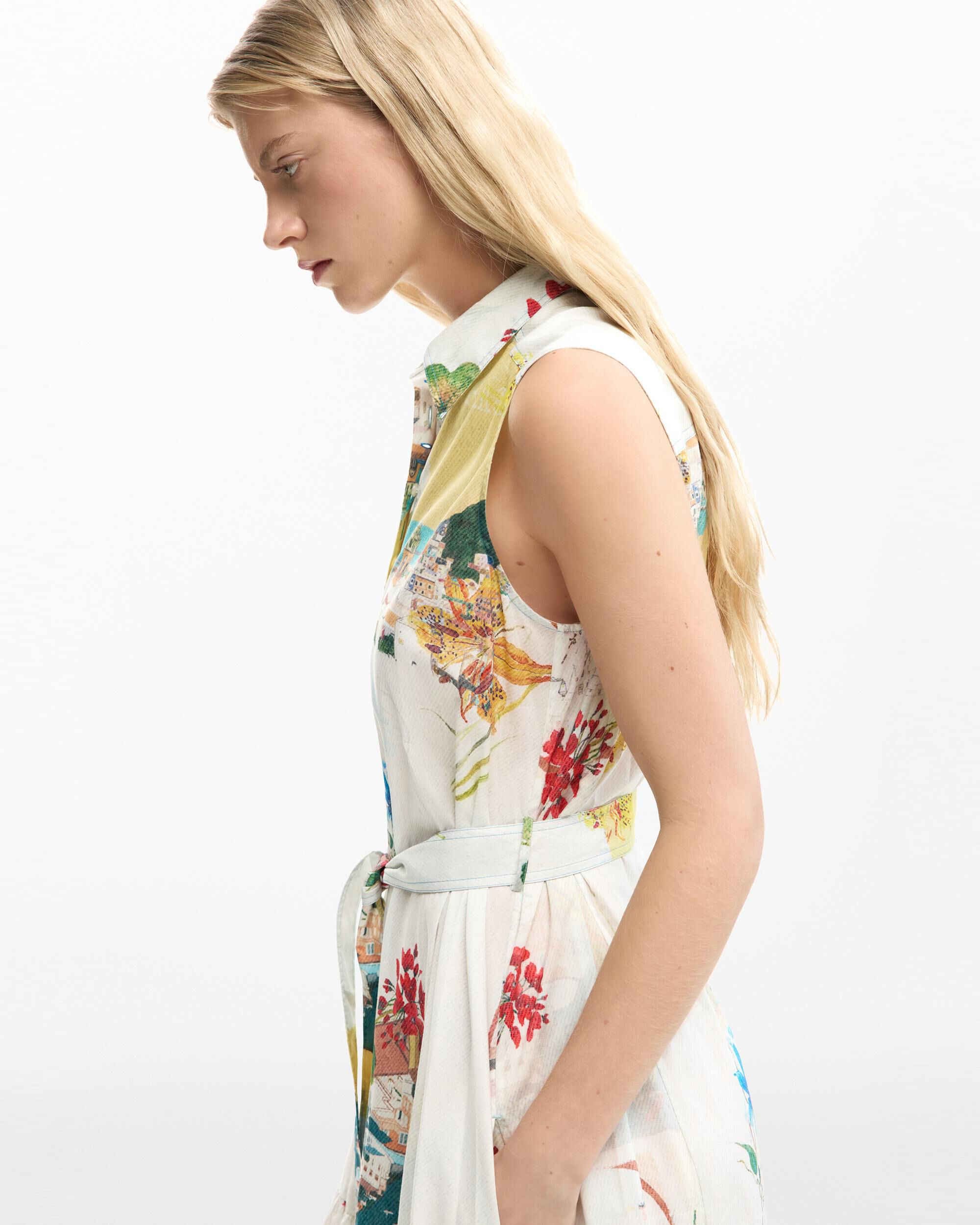 Vestido camisero postales - Desigual - Azul Azul-4