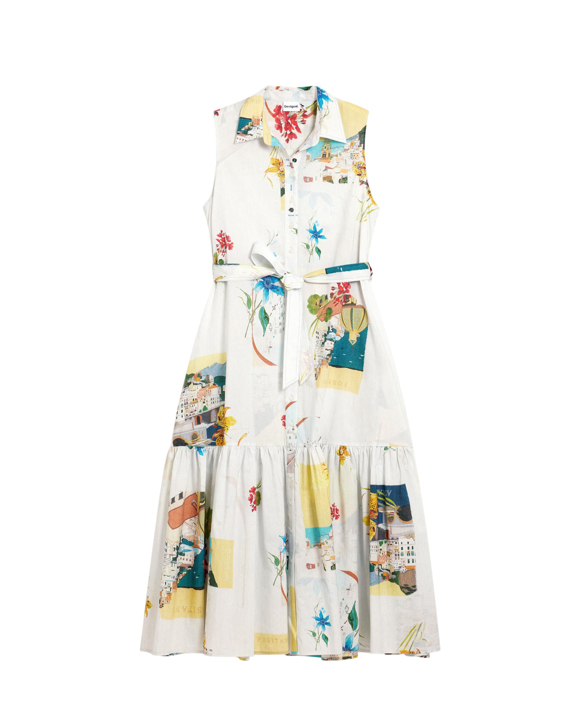 Vestido camisero postales - Desigual - Azul Azul-5