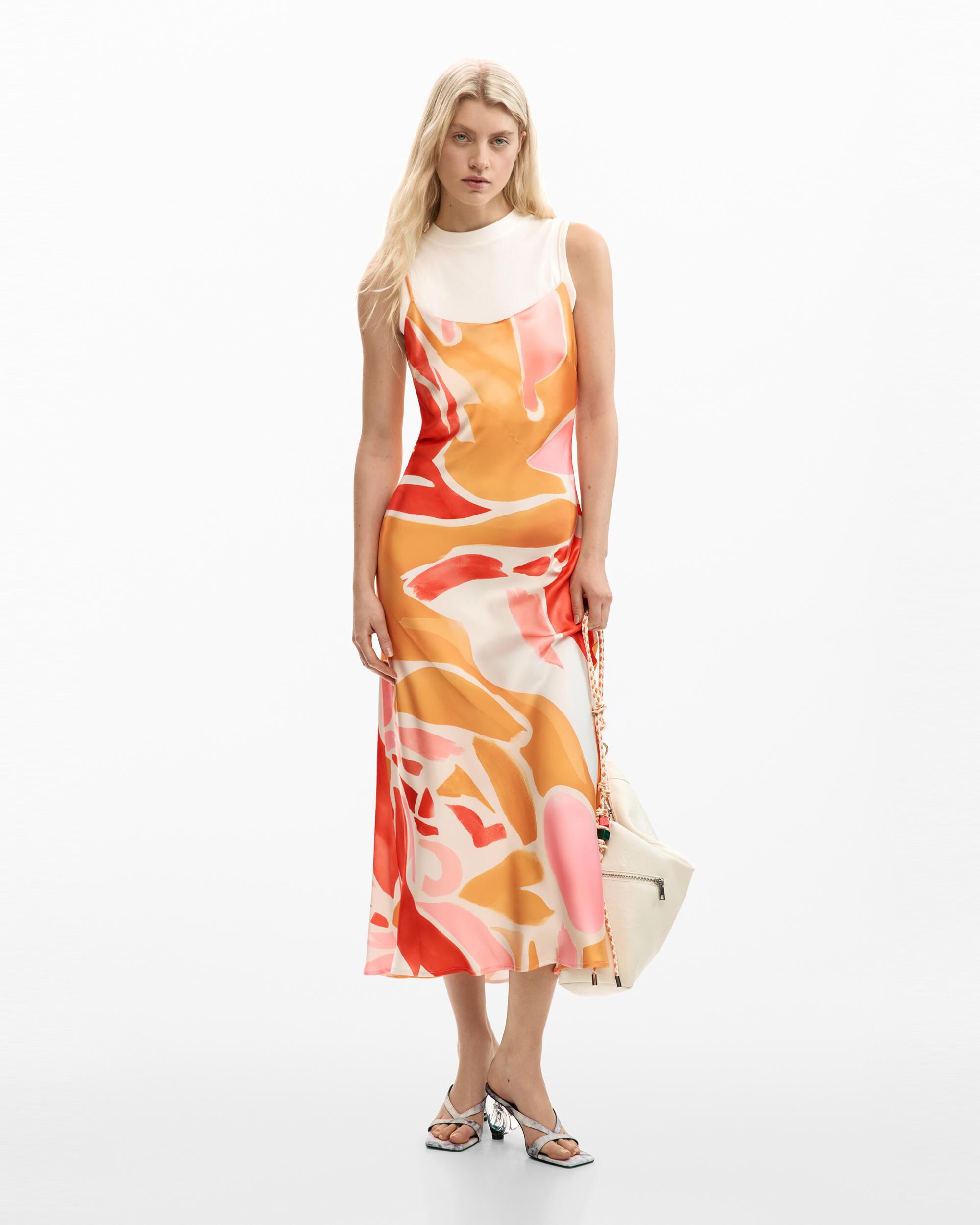Desigual - Vestido midi 2 En 1 Tirantes.