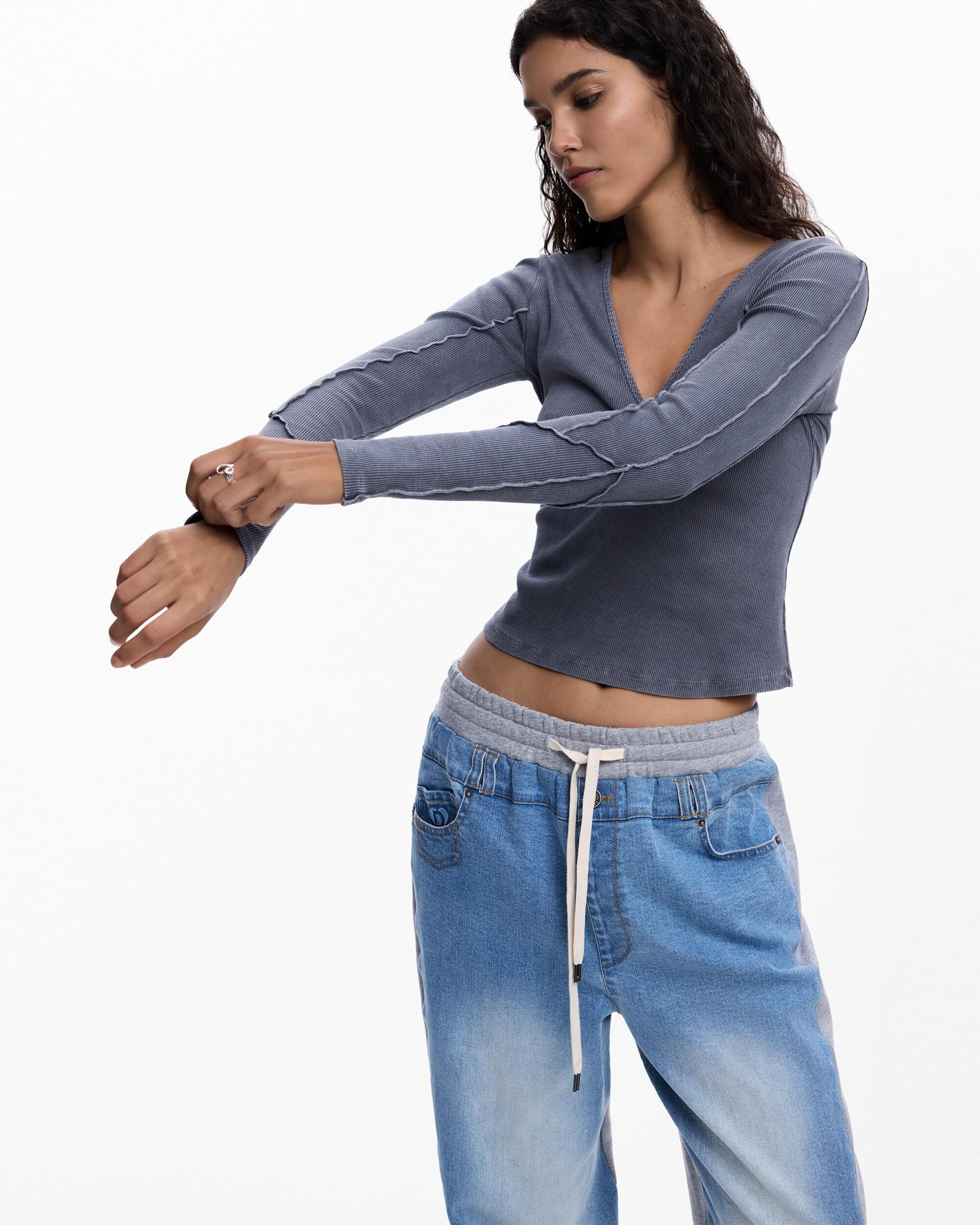 Desigual - Camiseta de mujer nudo rib.
