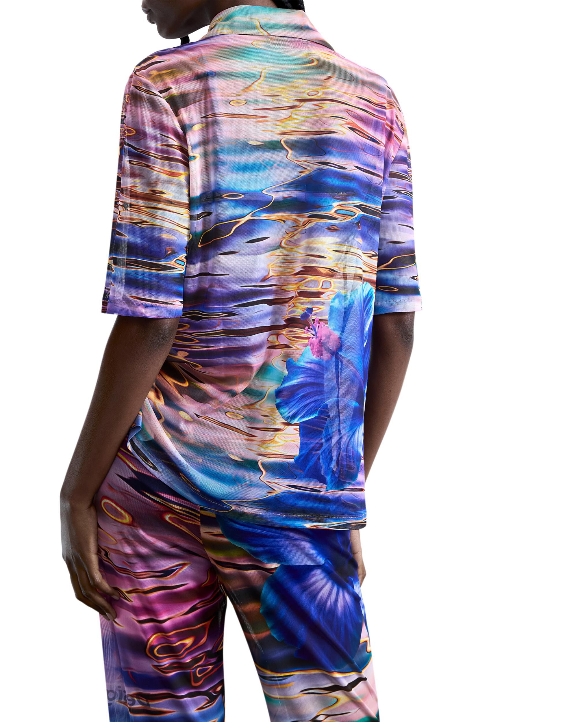 Camisa de mujer flor aguas - Desigual - Azul Azul-3