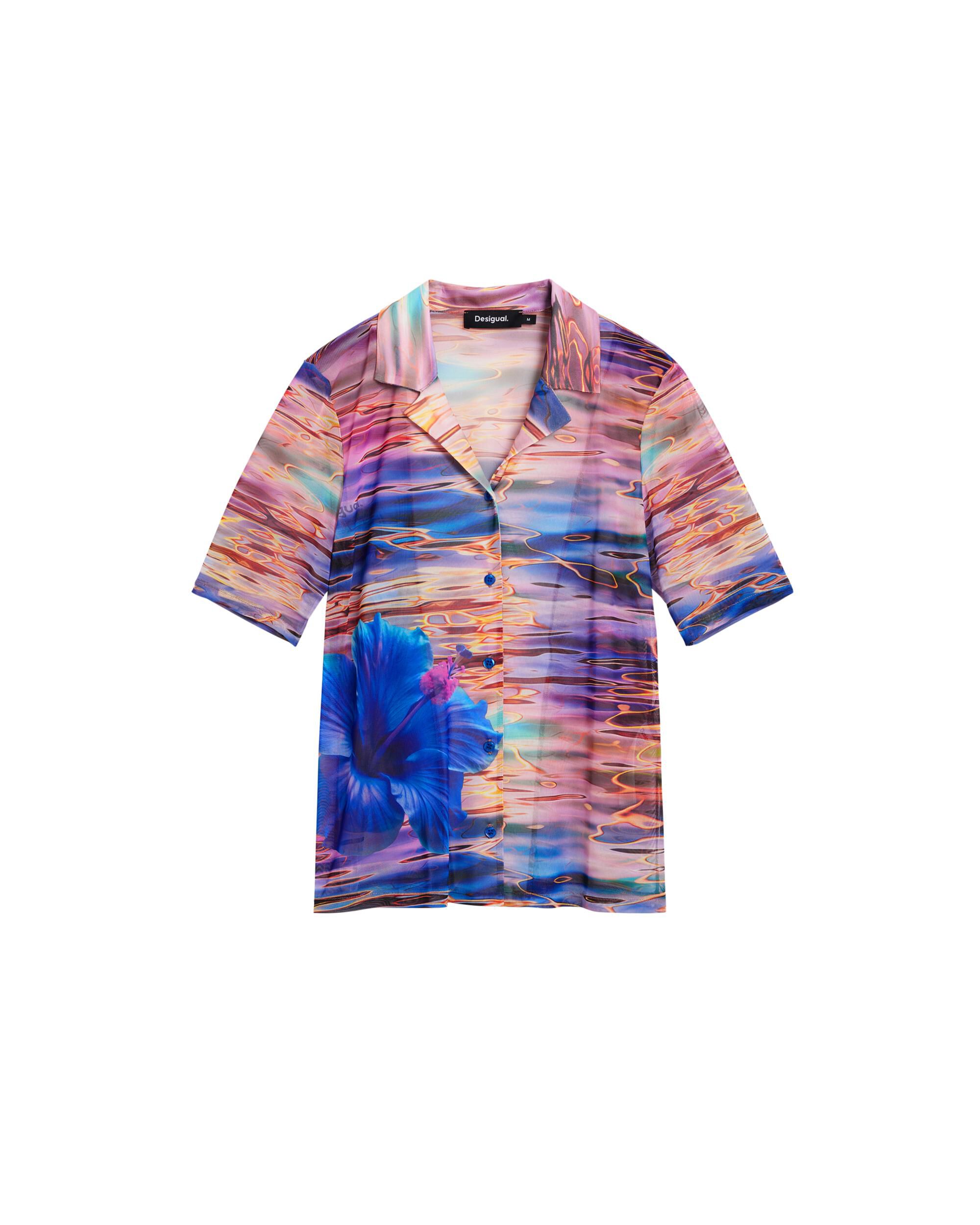 Camisa de mujer flor aguas - Desigual - Azul Azul-5