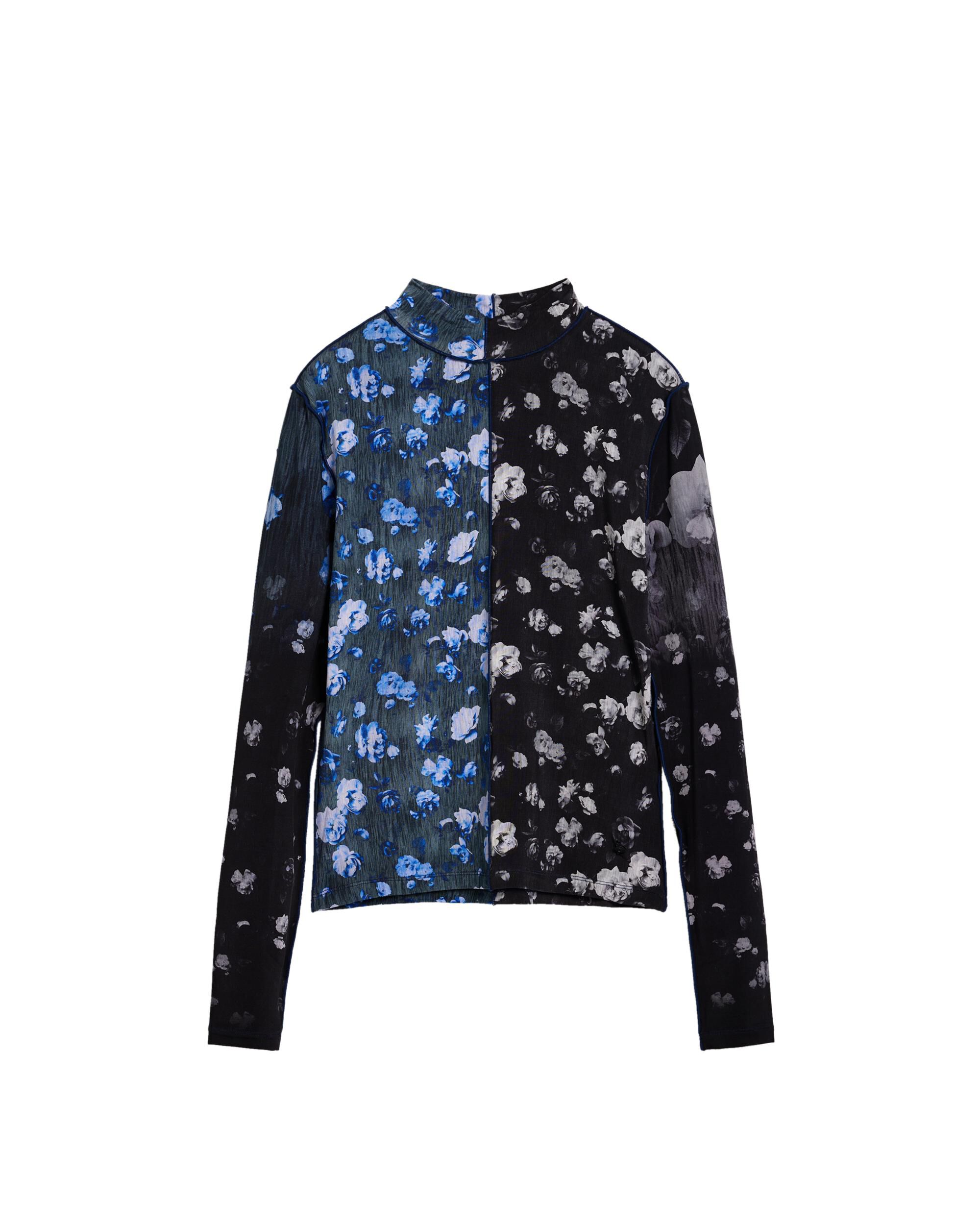 Camiseta de mujer bicolor floral - Desigual - Negro Negro-6