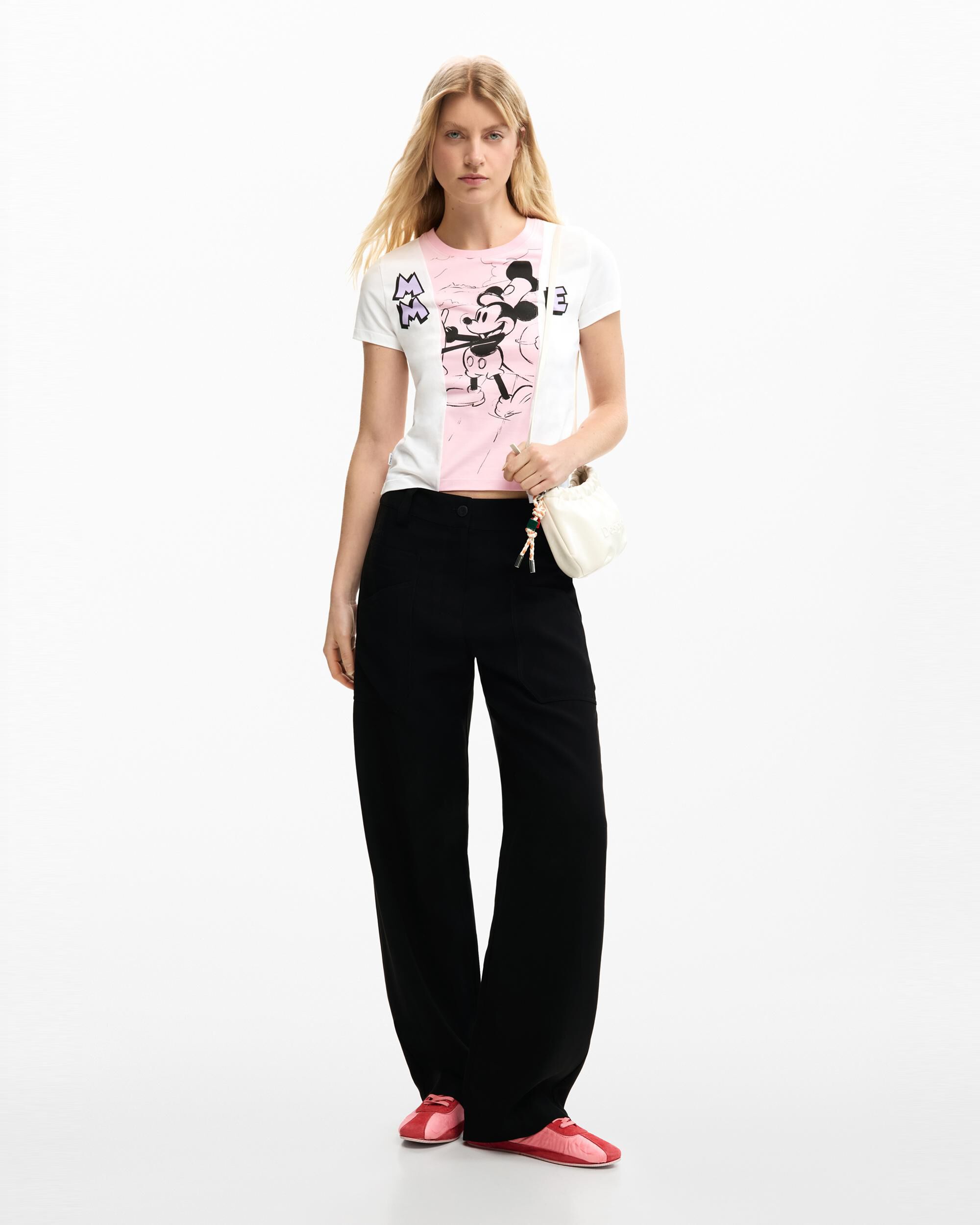 Camiseta de mujer mickey mouse™ bicolor - Desigual - Blanco Blanco-2