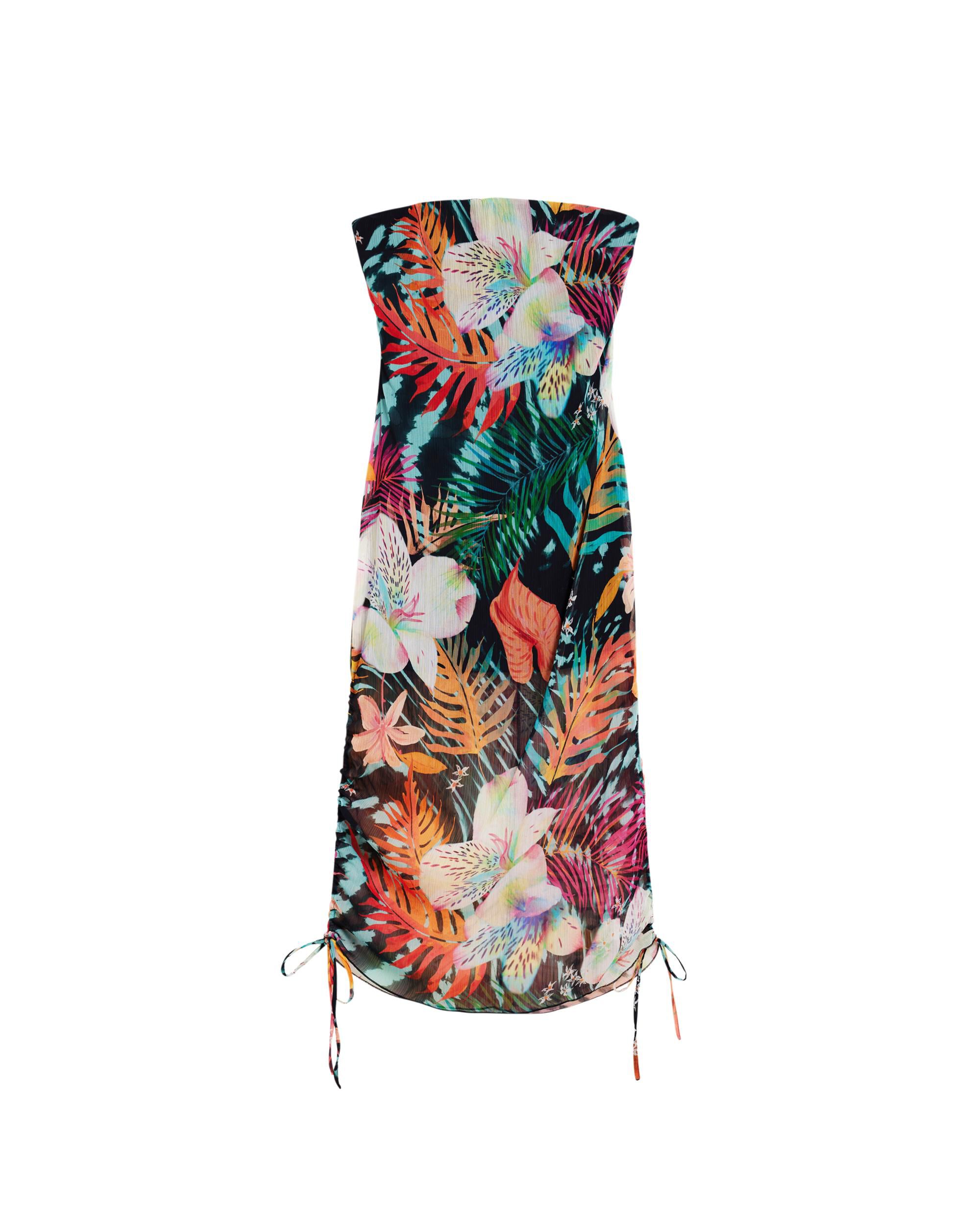 Vestido de mujer bandeau tropical - Desigual - Negro Negro-5