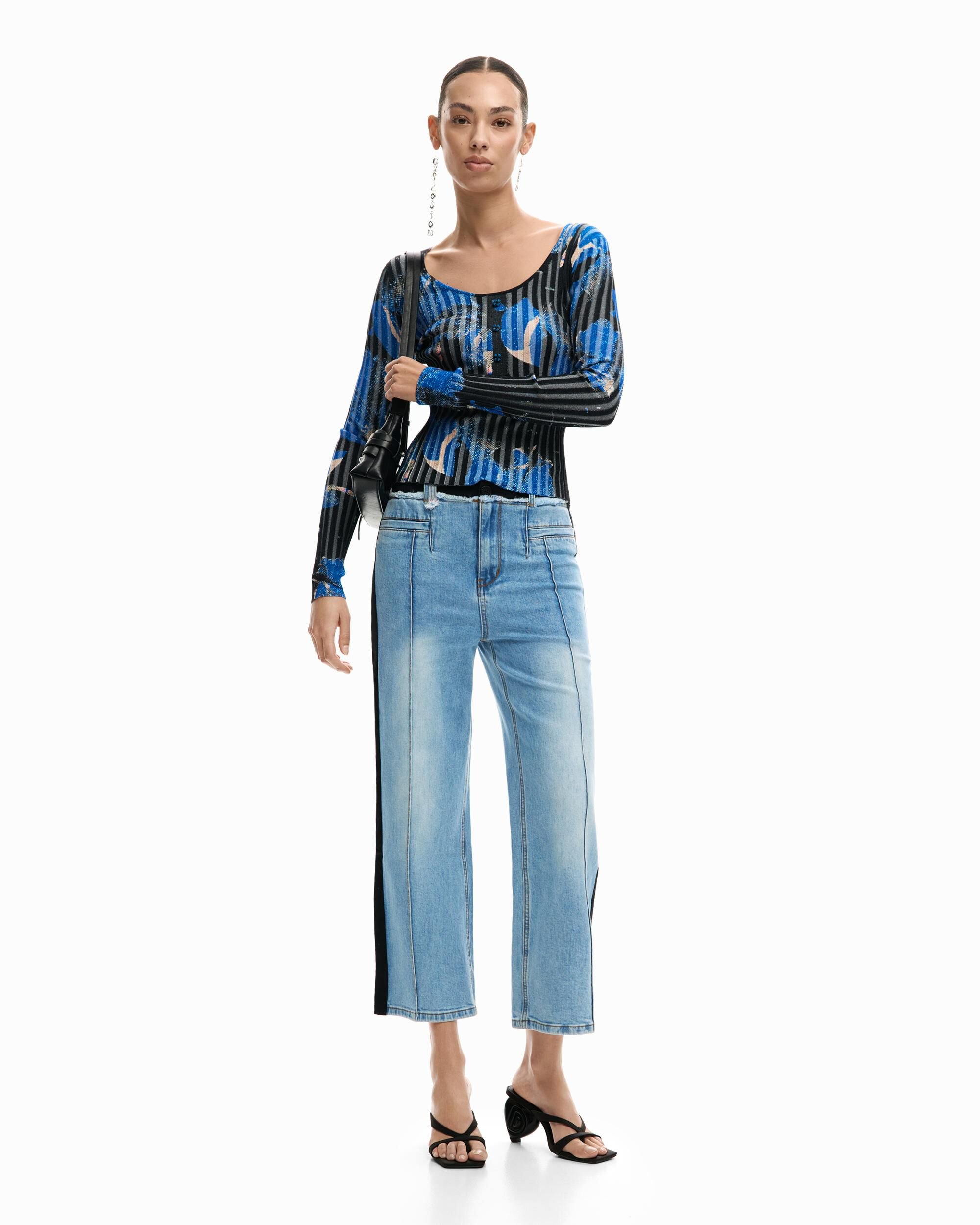 Imagen 0 de Pantalón de mujer vaquero bimateria Azul