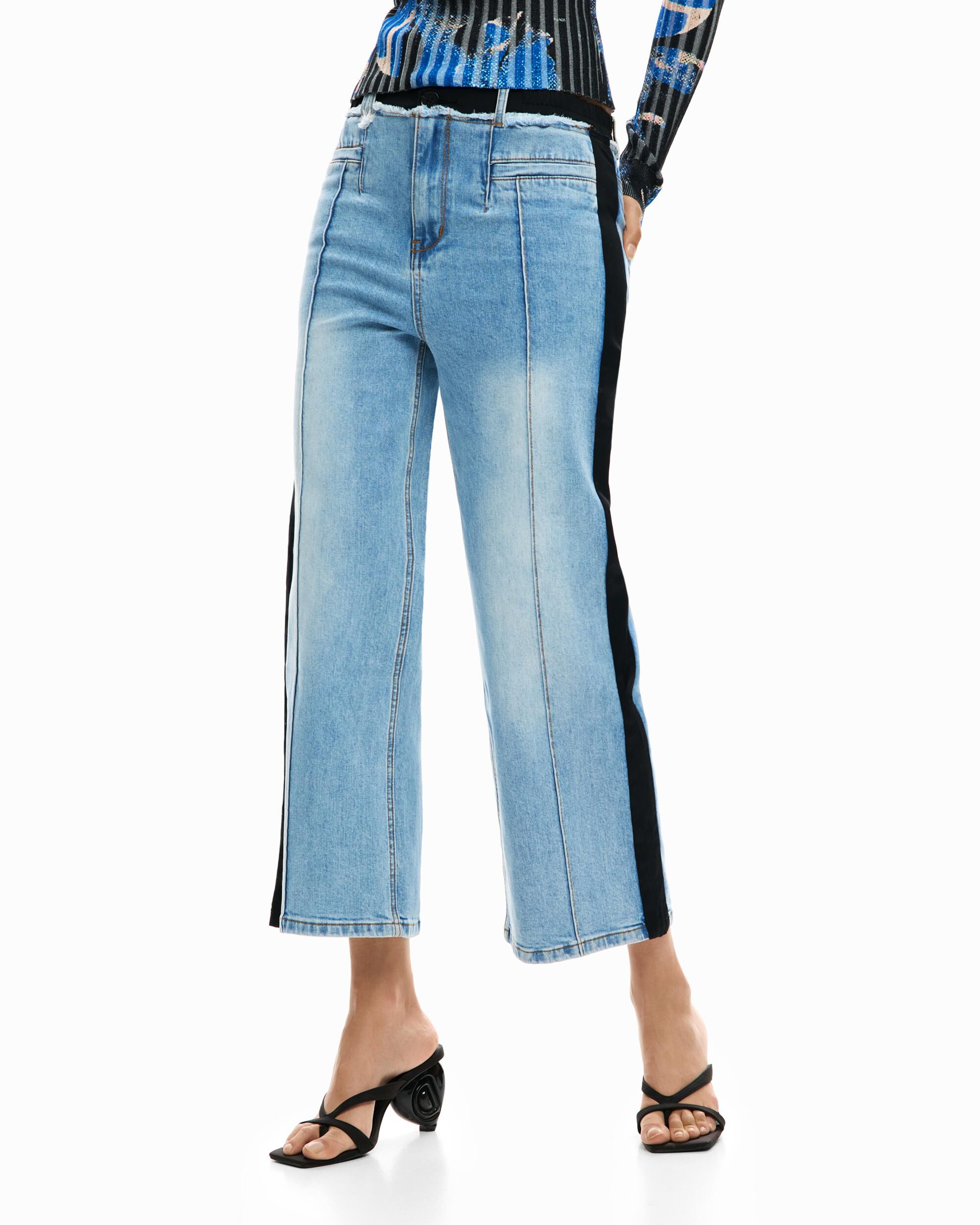 Pantalón de mujer vaquero bimateria - Desigual - Azul Azul-2