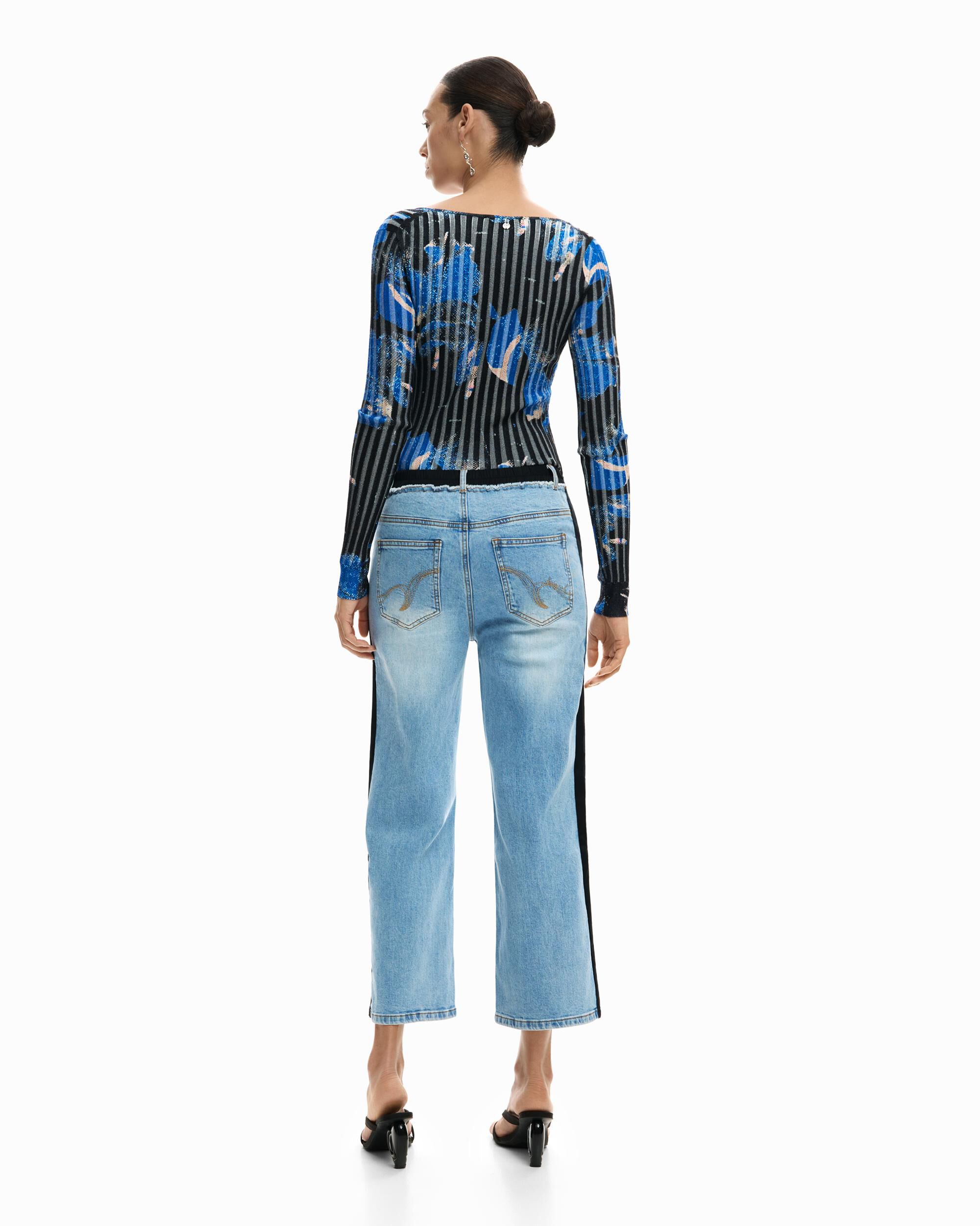 Pantalón de mujer vaquero bimateria - Desigual - Azul Azul-3