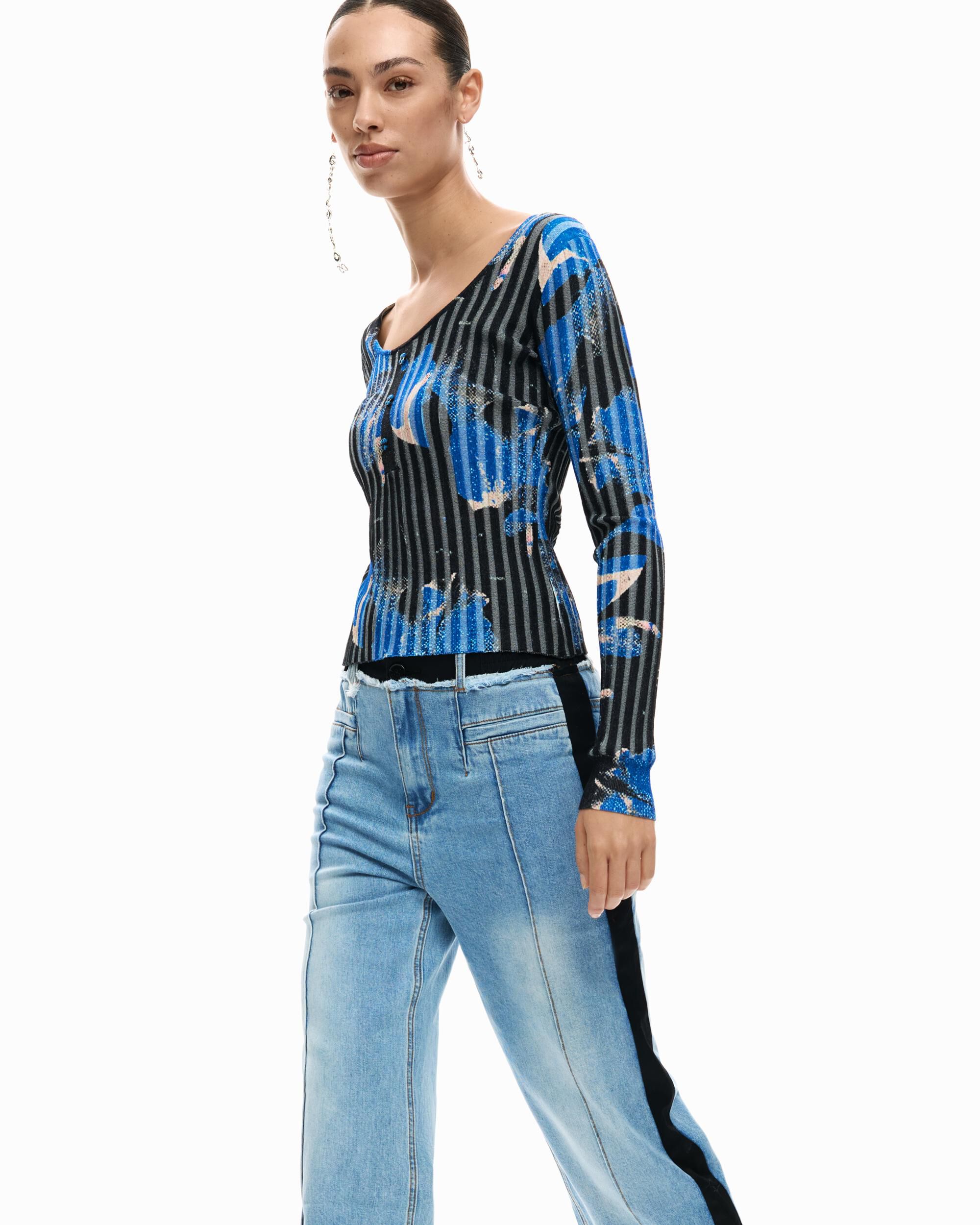 Pantalón de mujer vaquero bimateria - Desigual - Azul Azul-4
