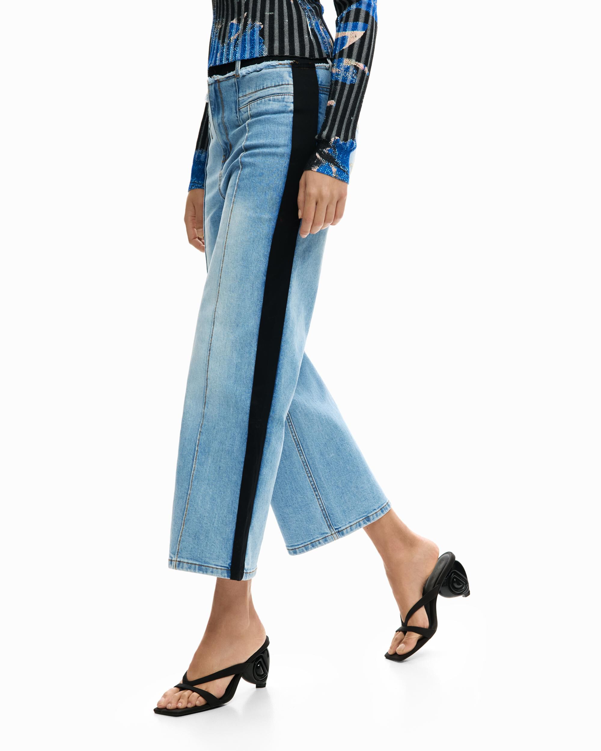 Pantalón de mujer vaquero bimateria - Desigual - Azul Azul-5