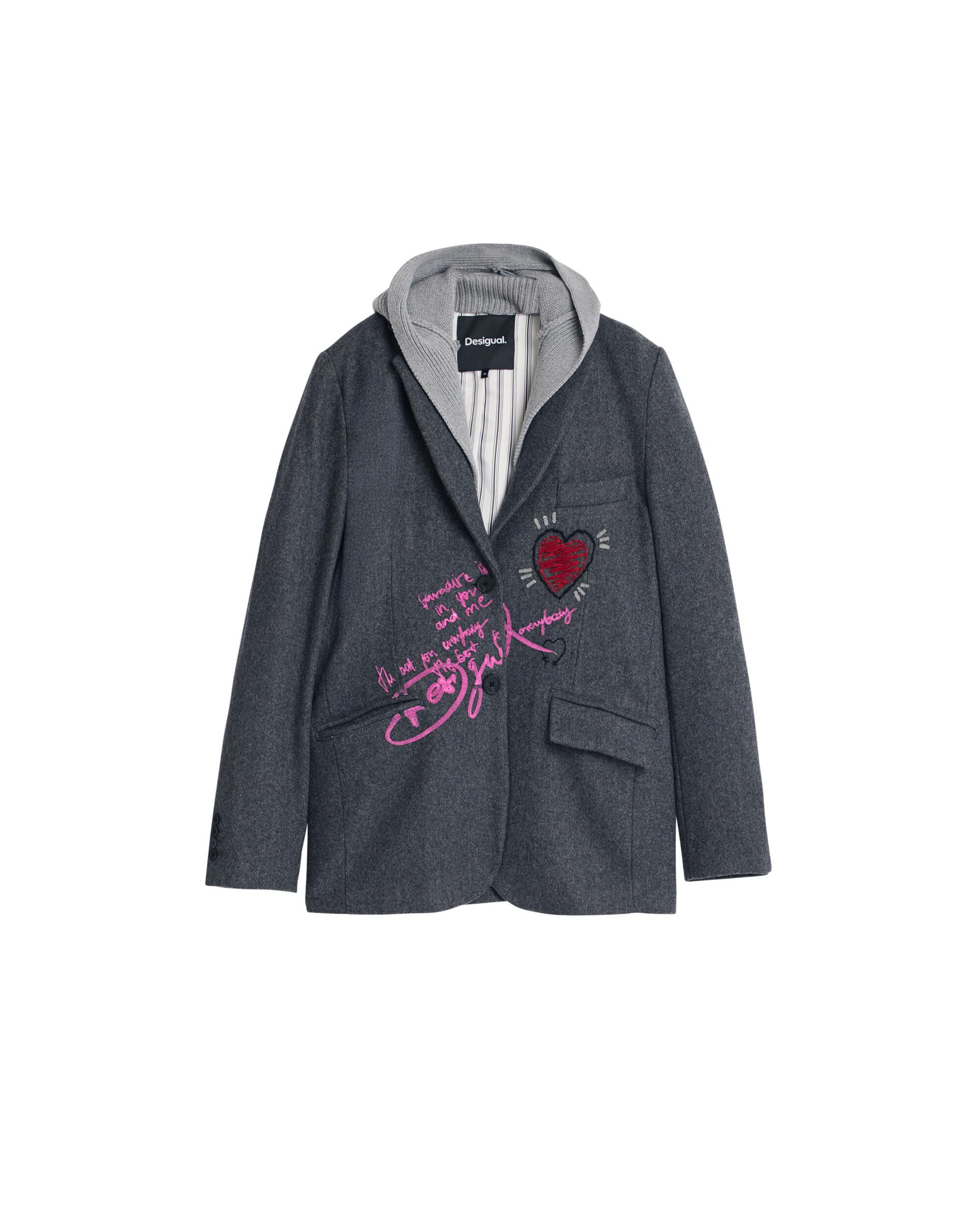 Blazer de mujer combinada capucha - Desigual - Negro Negro-6