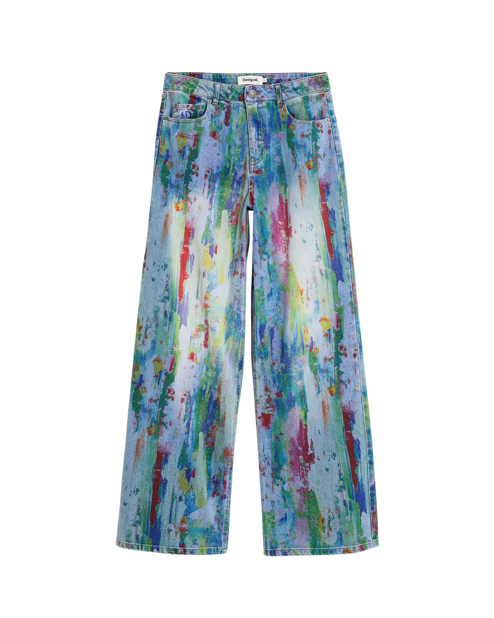 Pantalón de mujer vaquero wide leg pintura - Desigual - Azul Azul-6