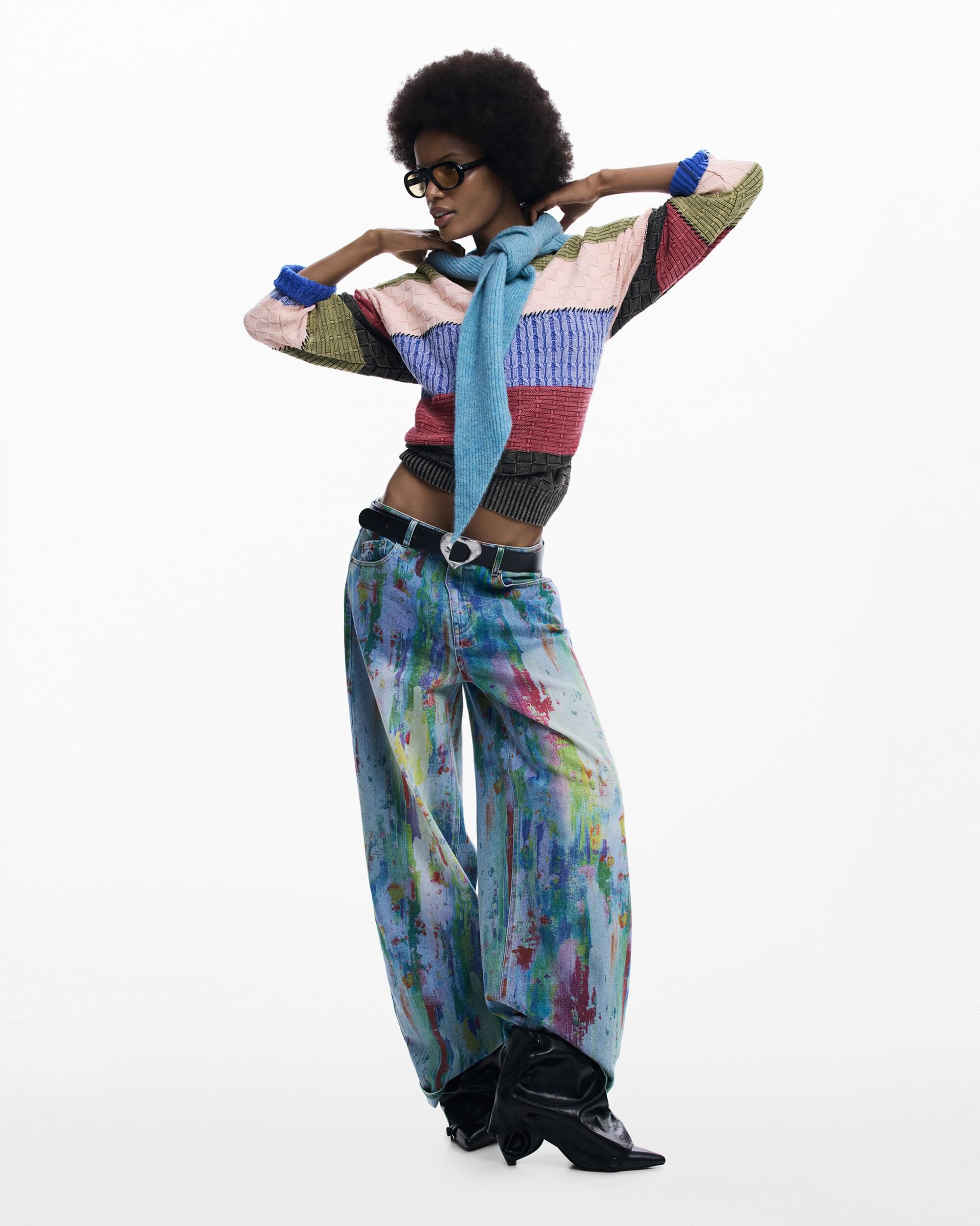 Desigual - Pantalón de mujer denim arty.