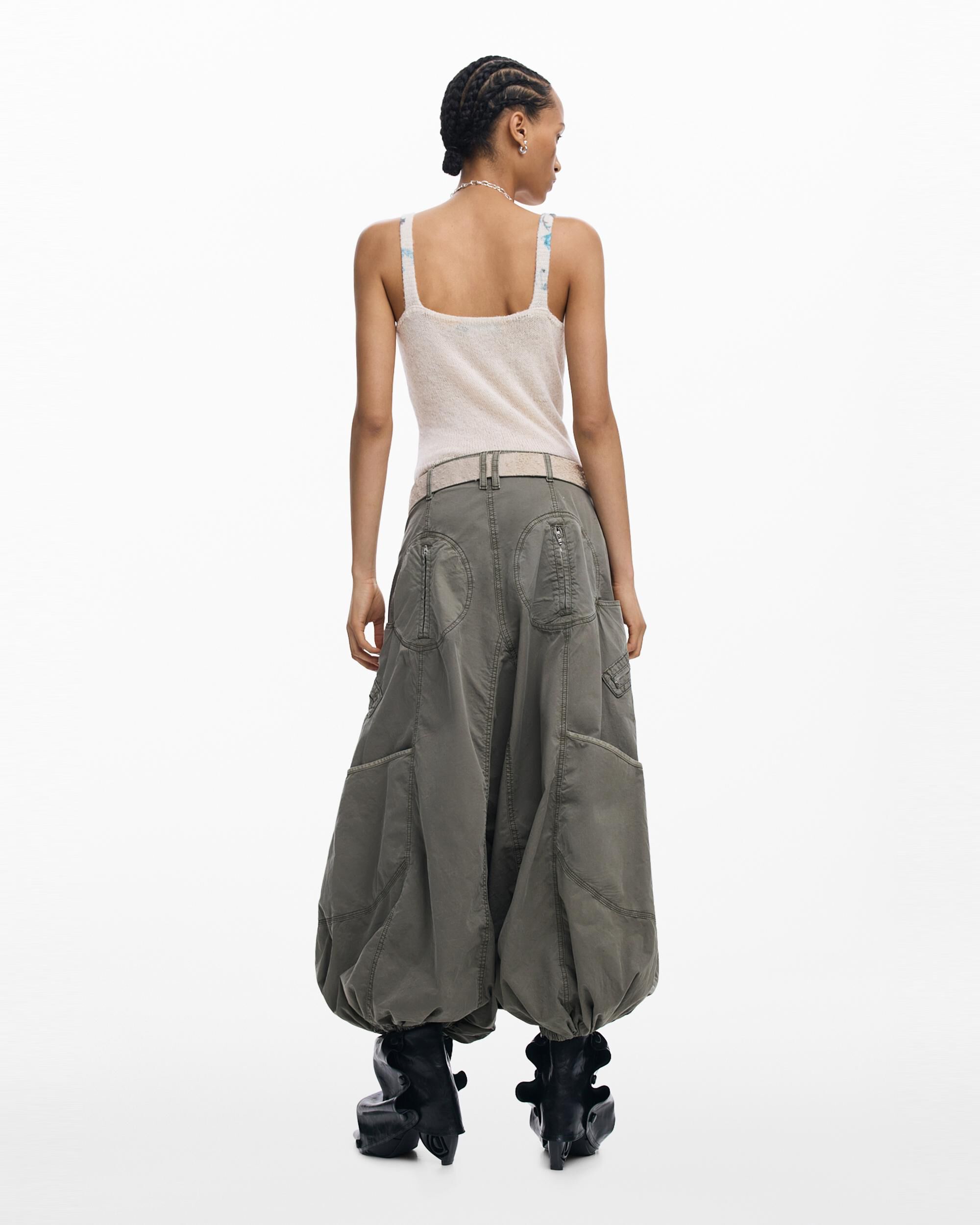 Pantalón de mujer cargo fluido - Desigual - Verde Verde-2