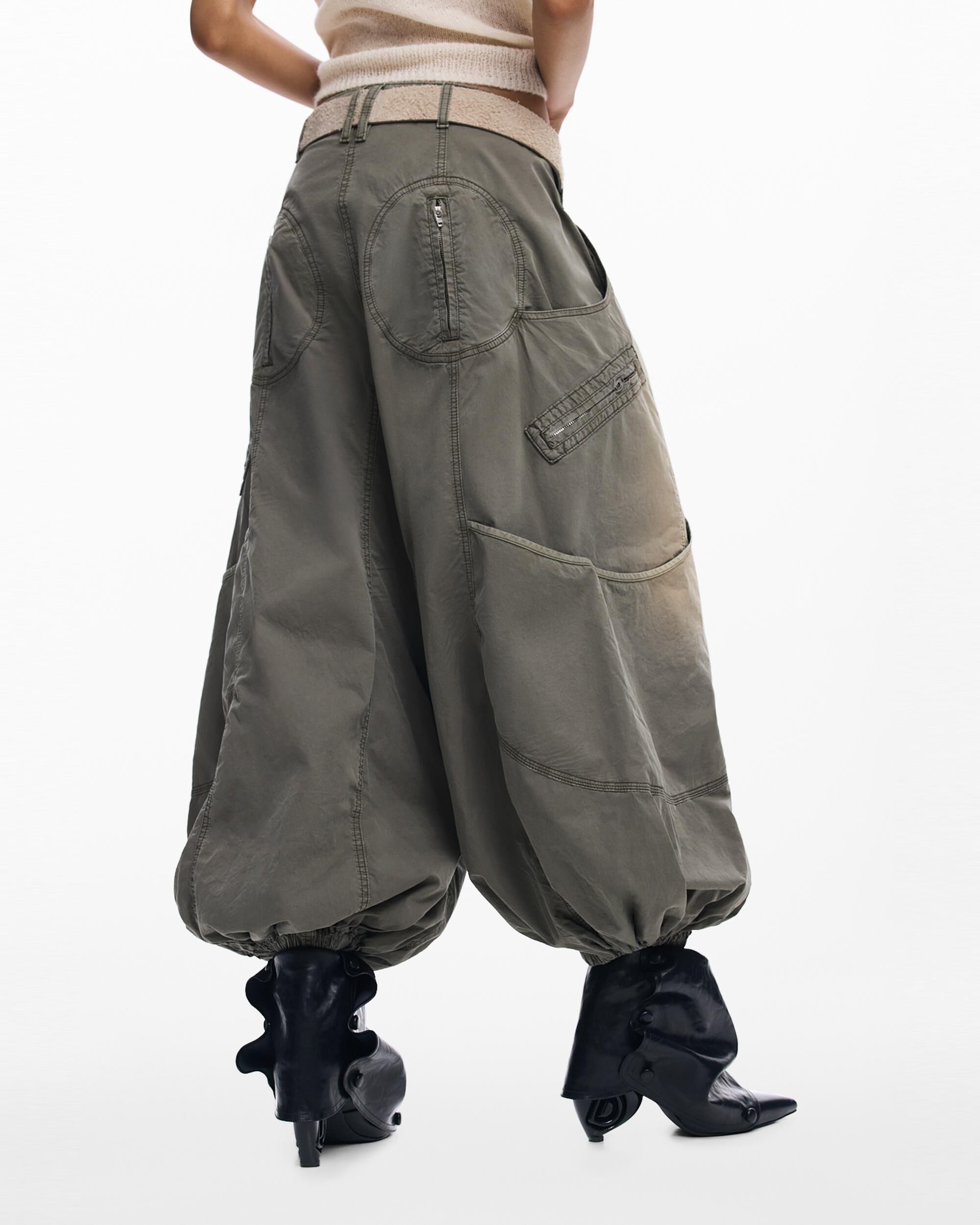 Pantalón de mujer cargo fluido - Desigual - Verde Verde-4