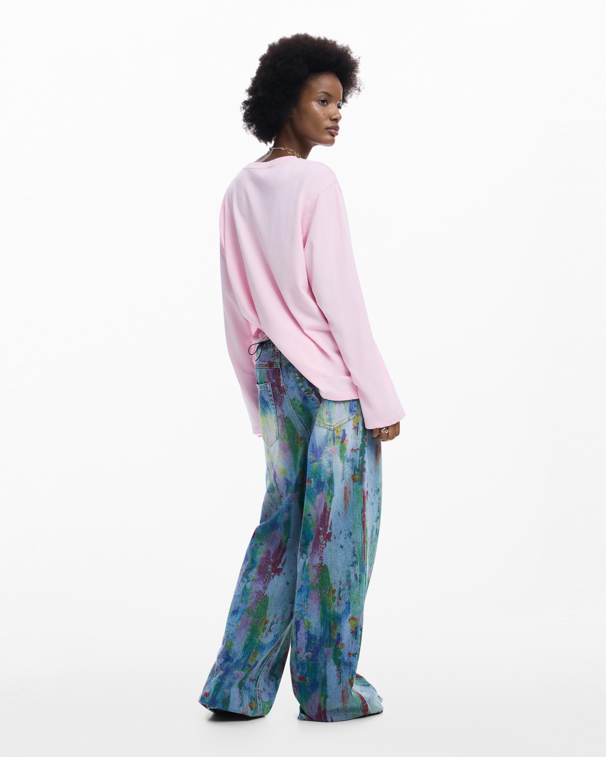 Camiseta de mujer ramo - Desigual - Rosa Rosa-3