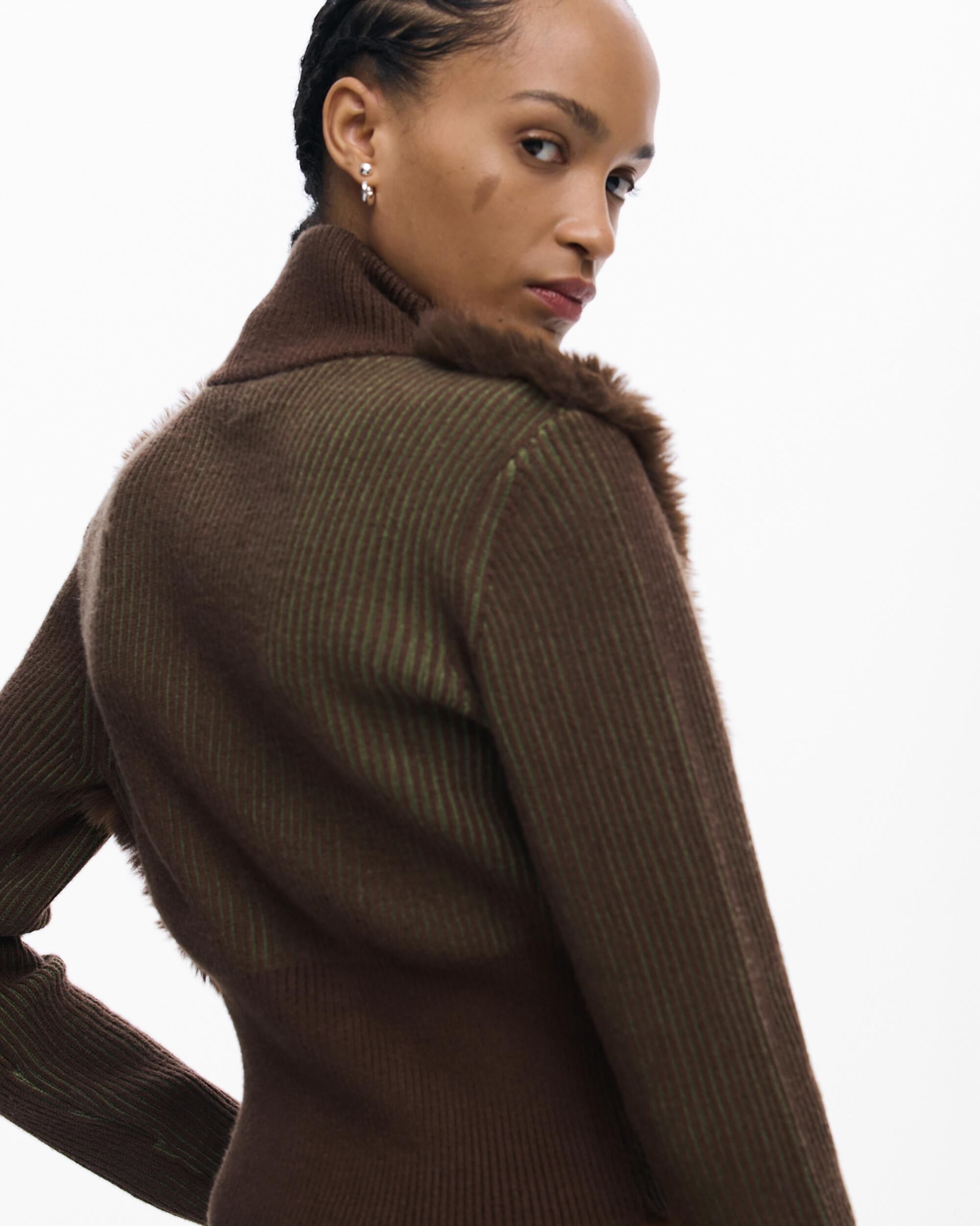 Chaqueta de mujer punto chocolate - Desigual - Marrón Marrón-5
