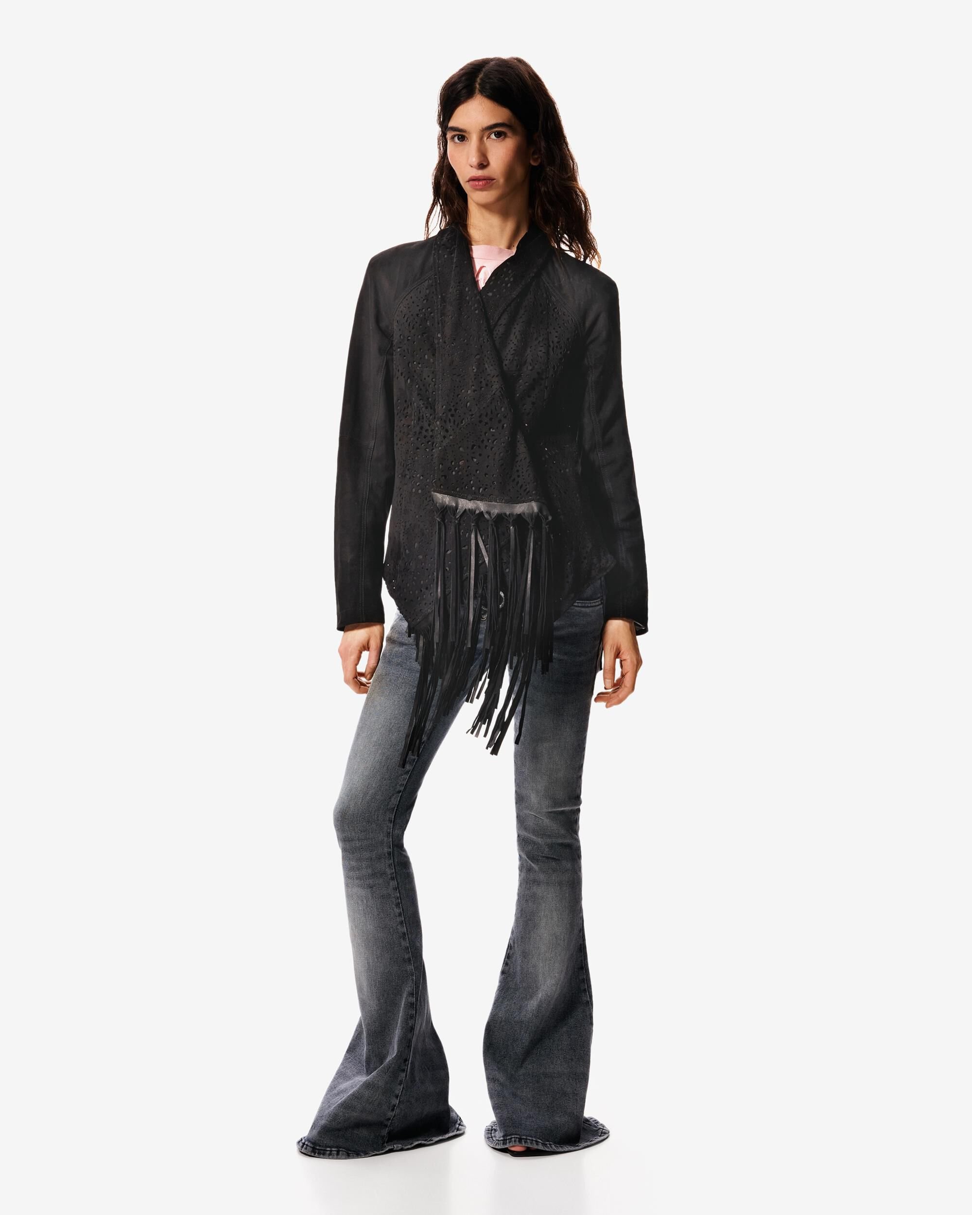 Desigual - Chaqueta de mujer asimétrica 100% piel masha popova.