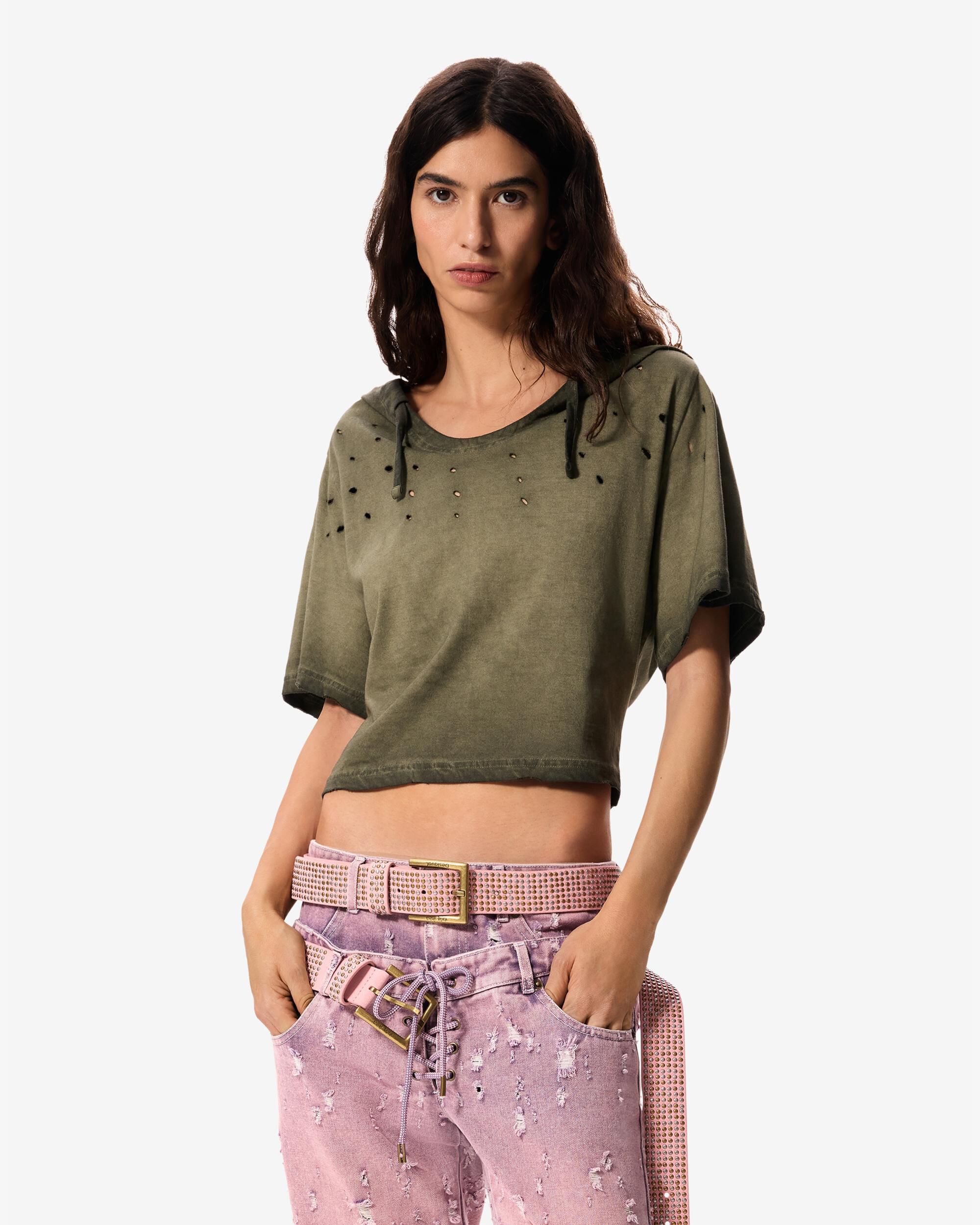 Desigual - Camiseta De Mujer Capucha Masha Popova.