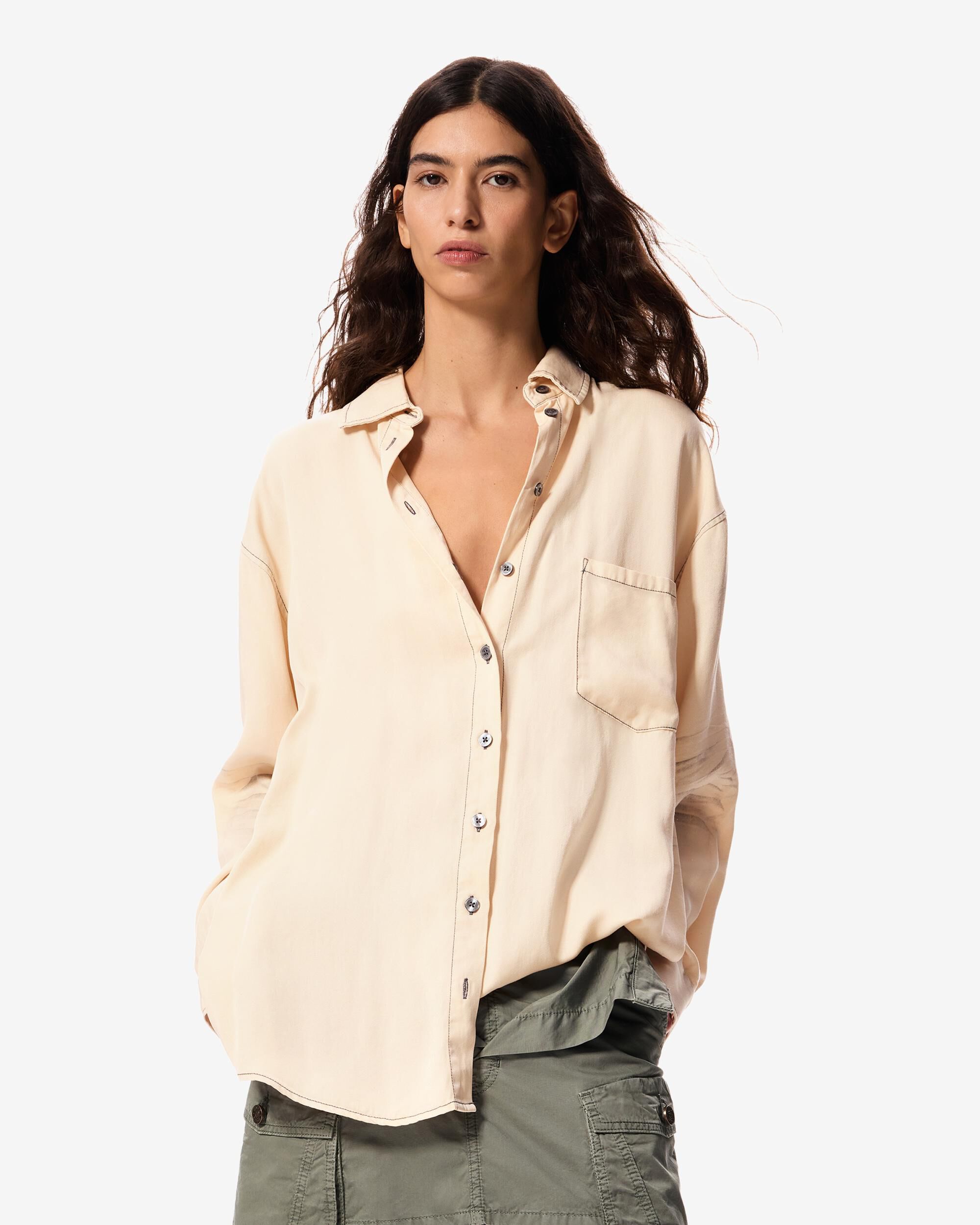 Desigual - Camisa De Mujer Denim Manga Larga.
