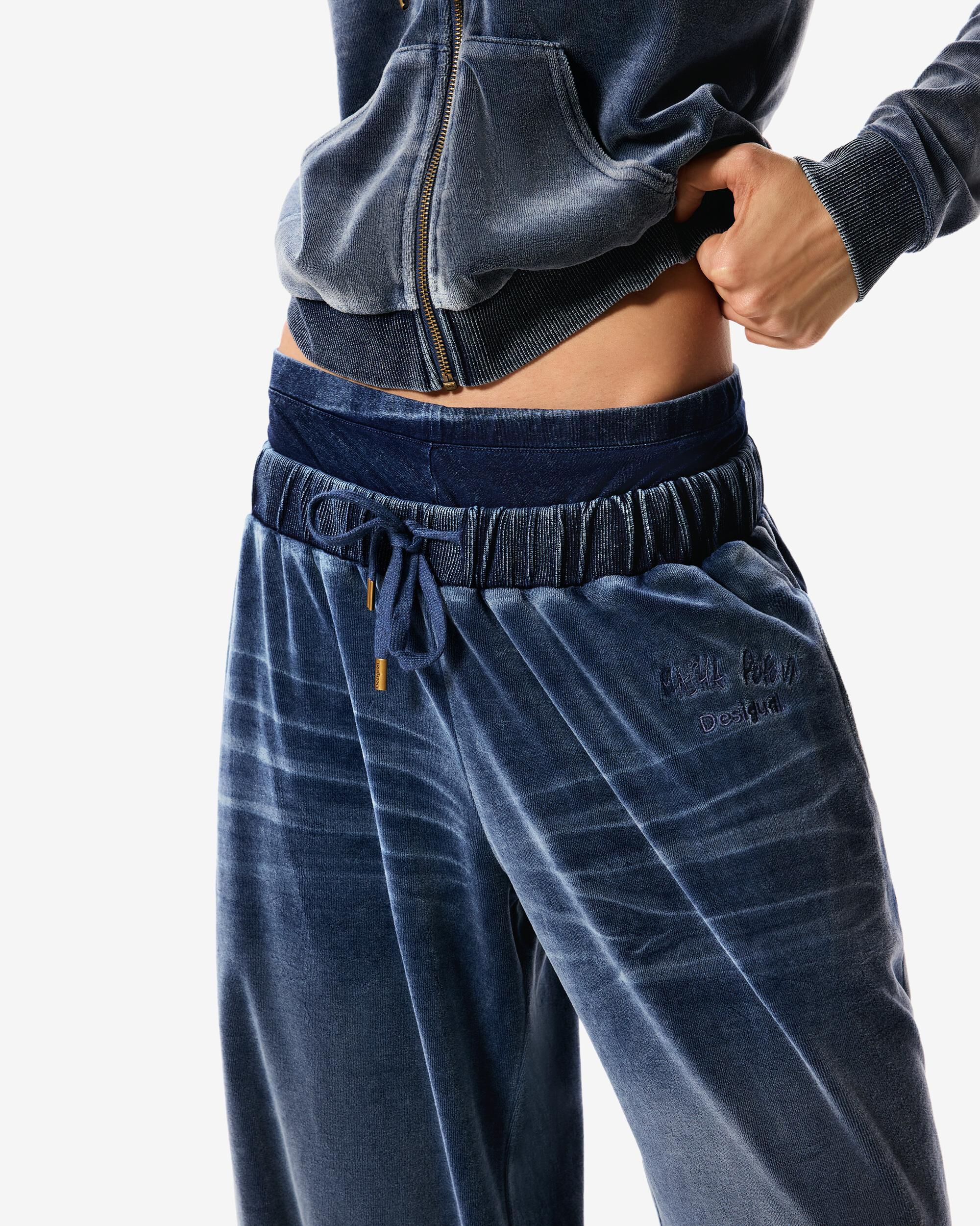 Pantalón Ancho De Mujer Punto Masha Popova - Desigual - Azul índigo Azul índigo-4
