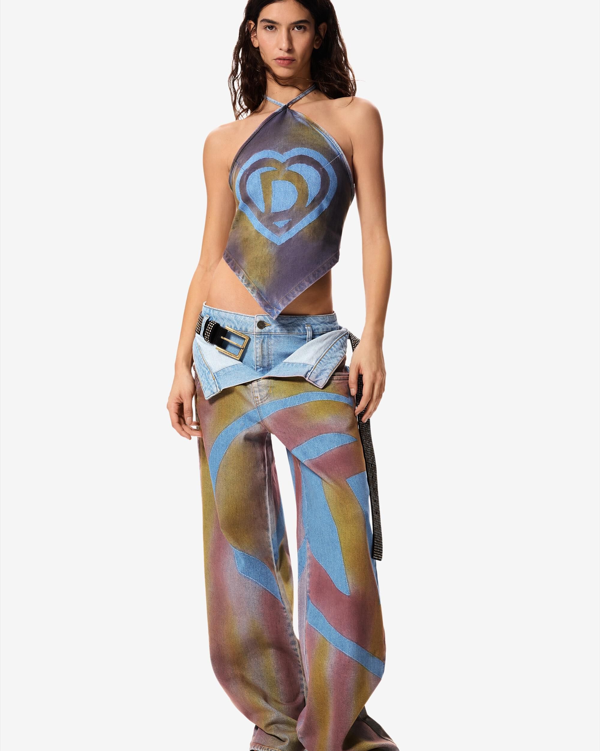Desigual - Vaquero Ancho De Mujer Vaquero Oversize.