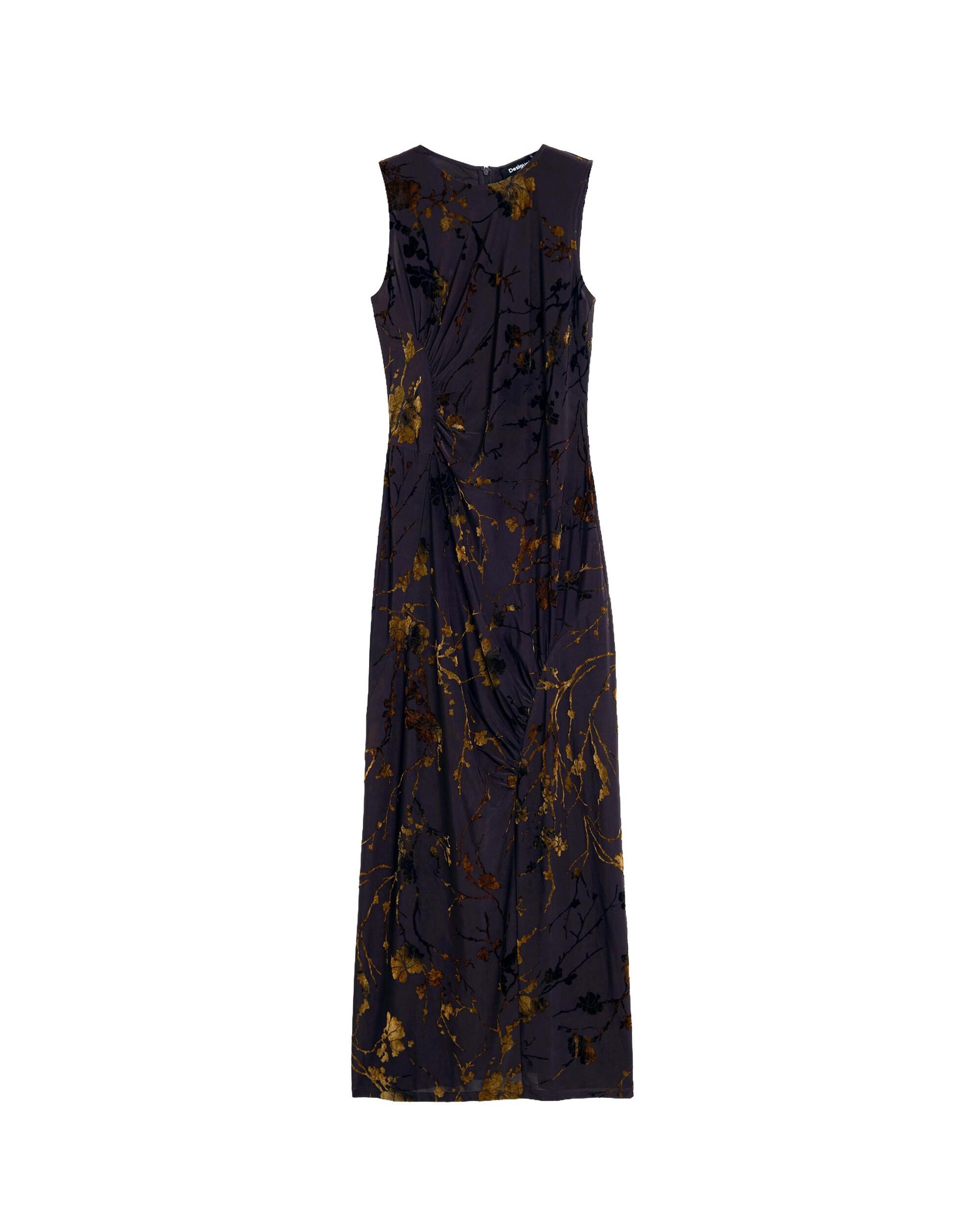 Vestido midi flocado - Desigual - Marrón Marrón-6