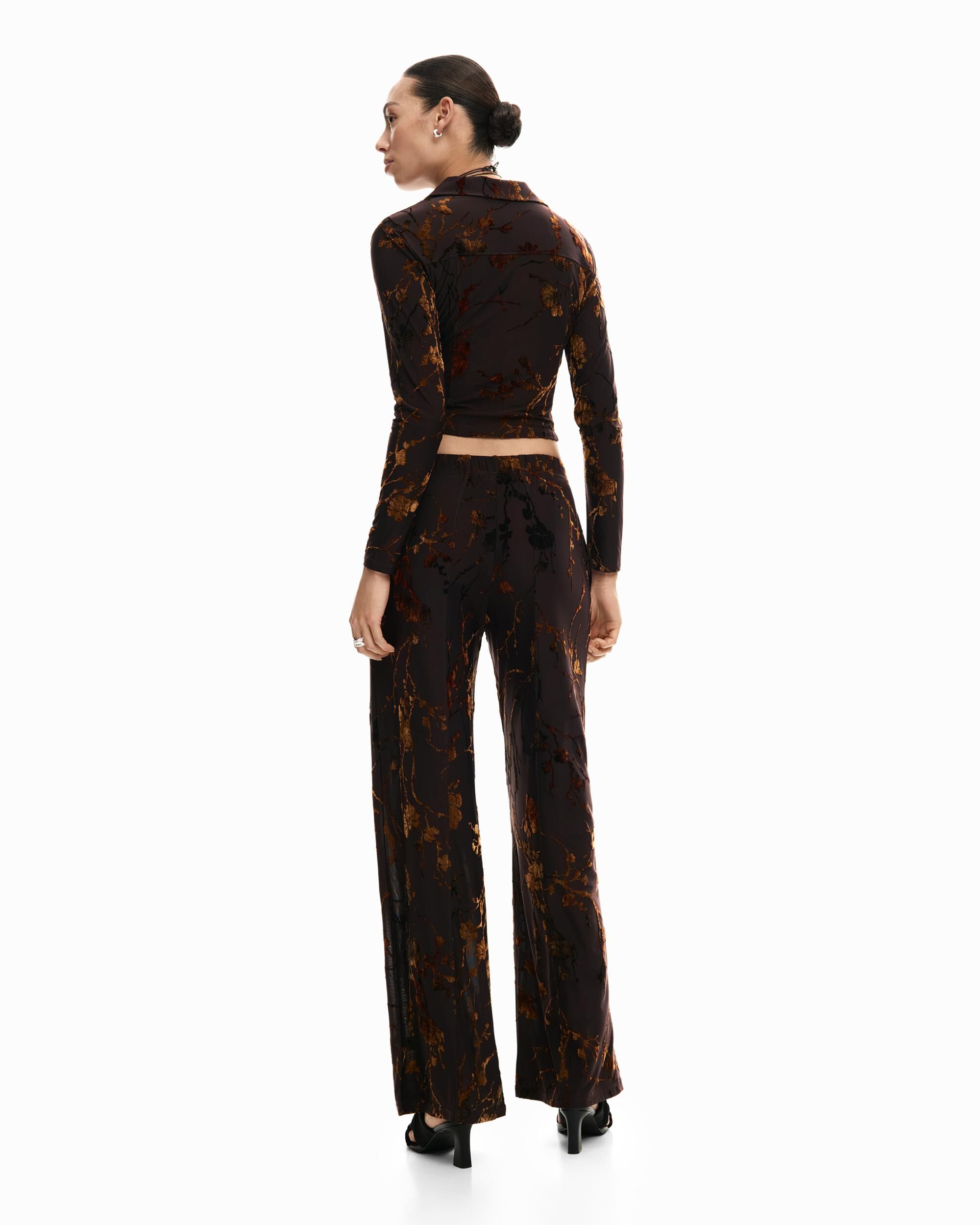 Camiseta de mujer cremallera oriental - Desigual - Marrón Marrón-3