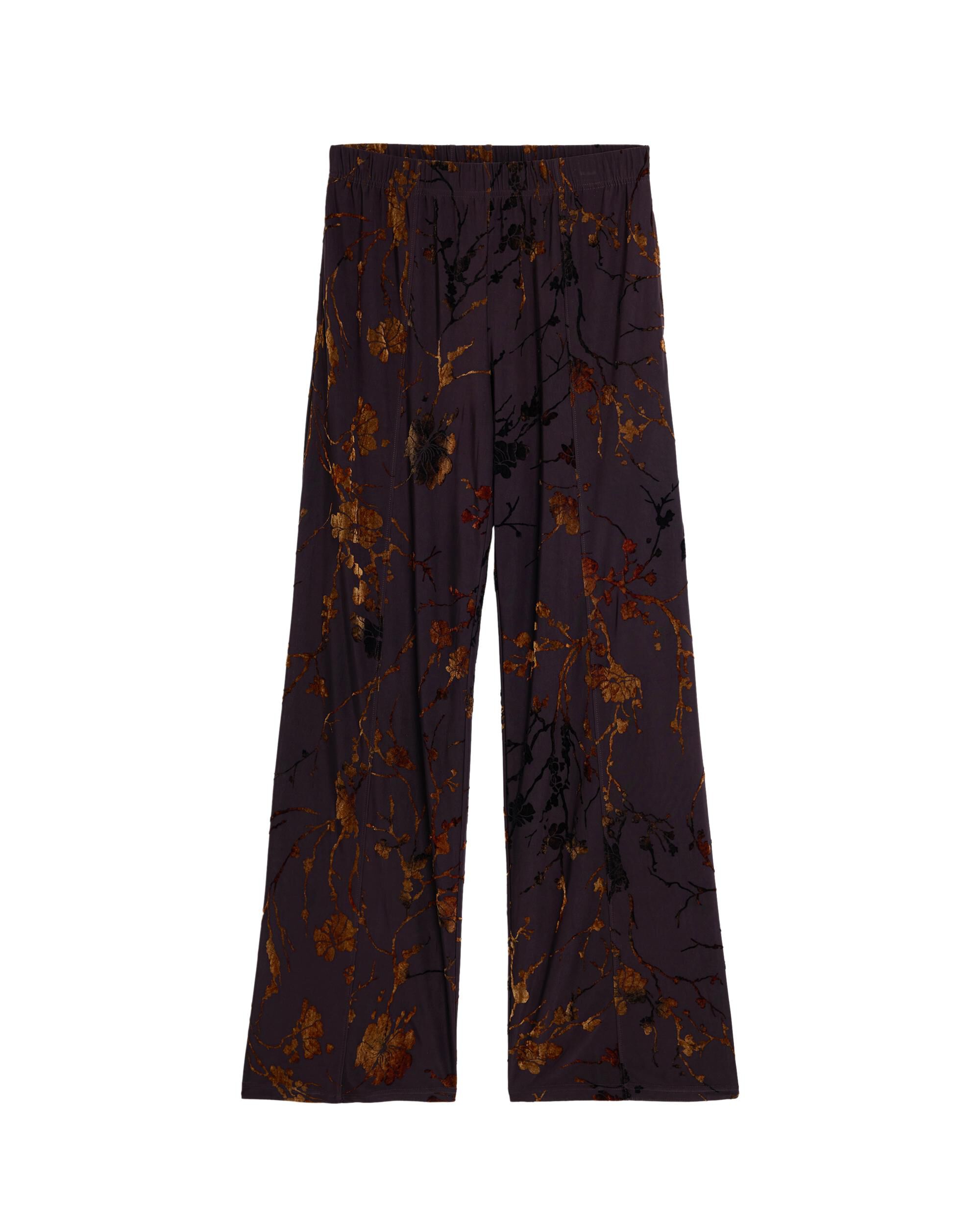 Pantalón de mujer largo flocado - Desigual - Marrón Marrón-6
