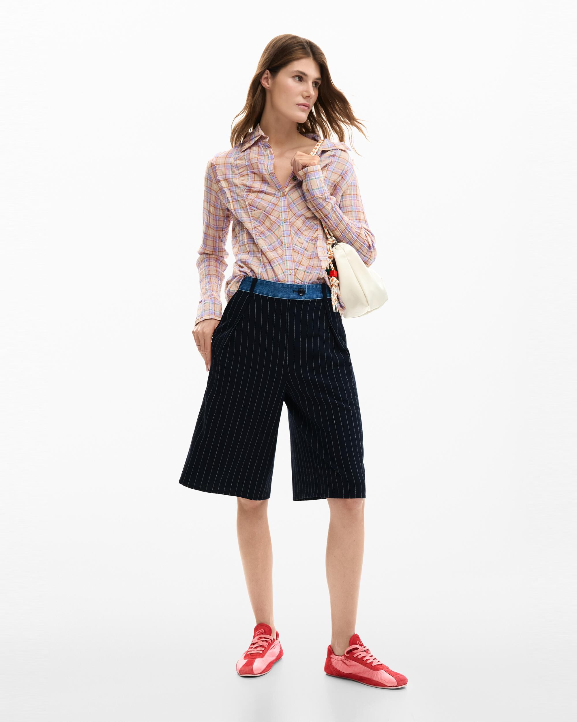 Desigual - Bermuda tailor combinada.