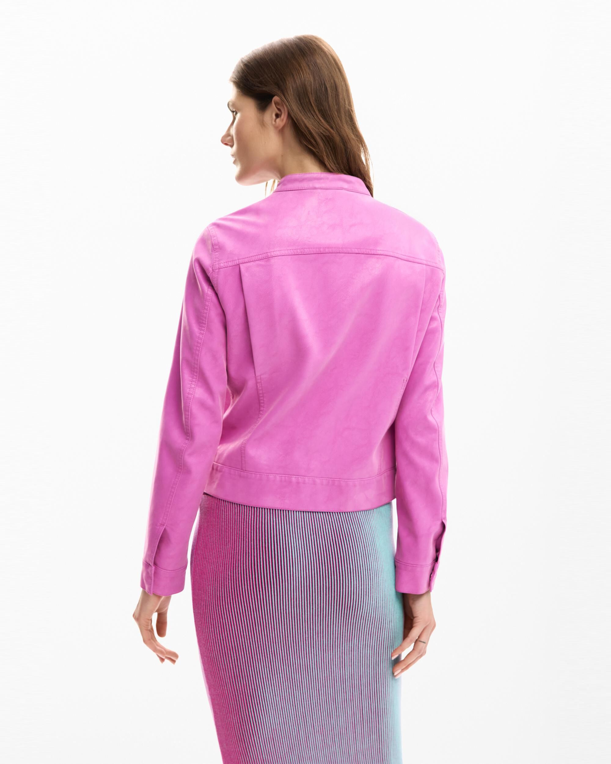 Chaqueta de mujer efecto piel - Desigual - Rojo Rojo-3
