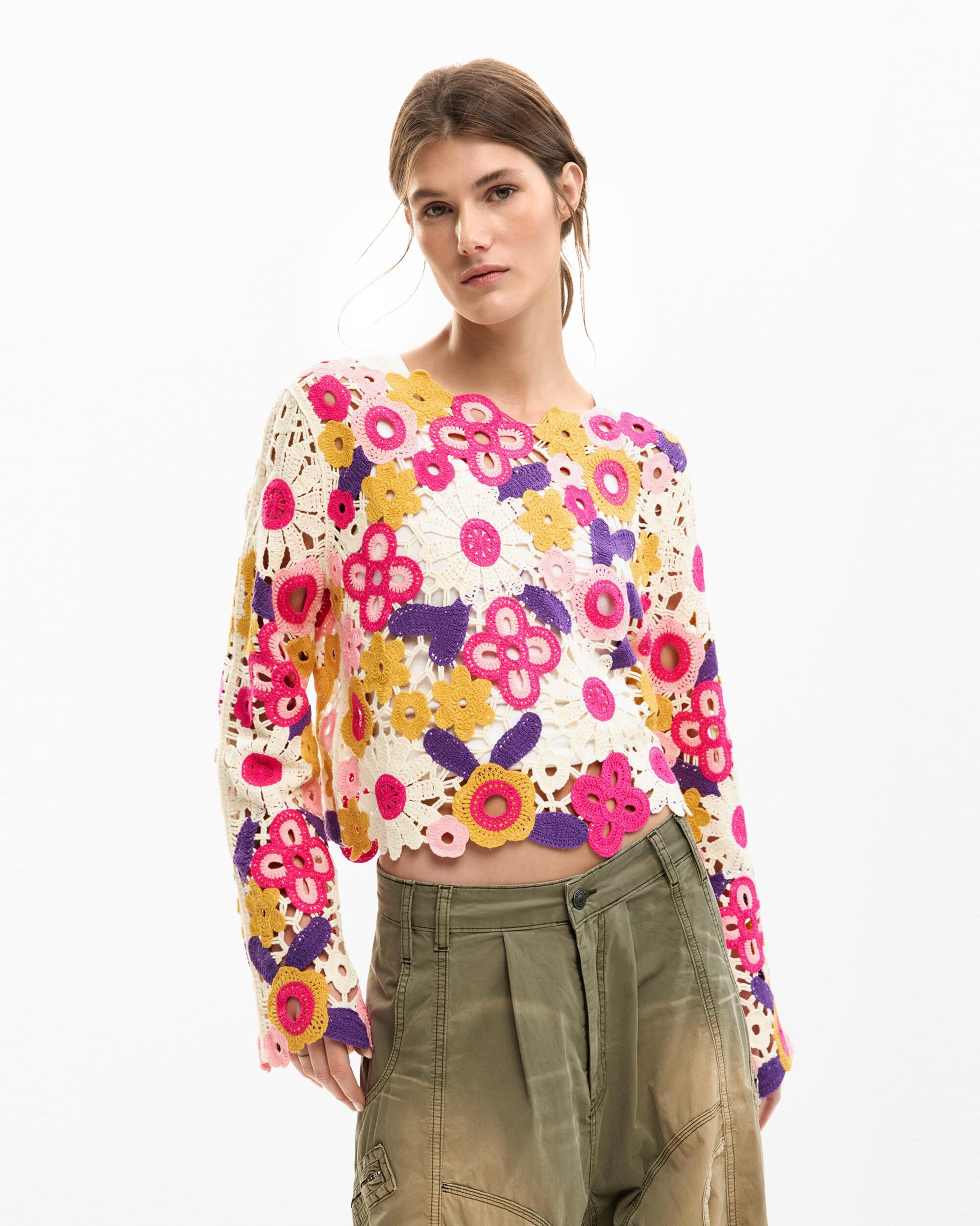 Desigual - JERSEY CROCHET MULTICOLOR.