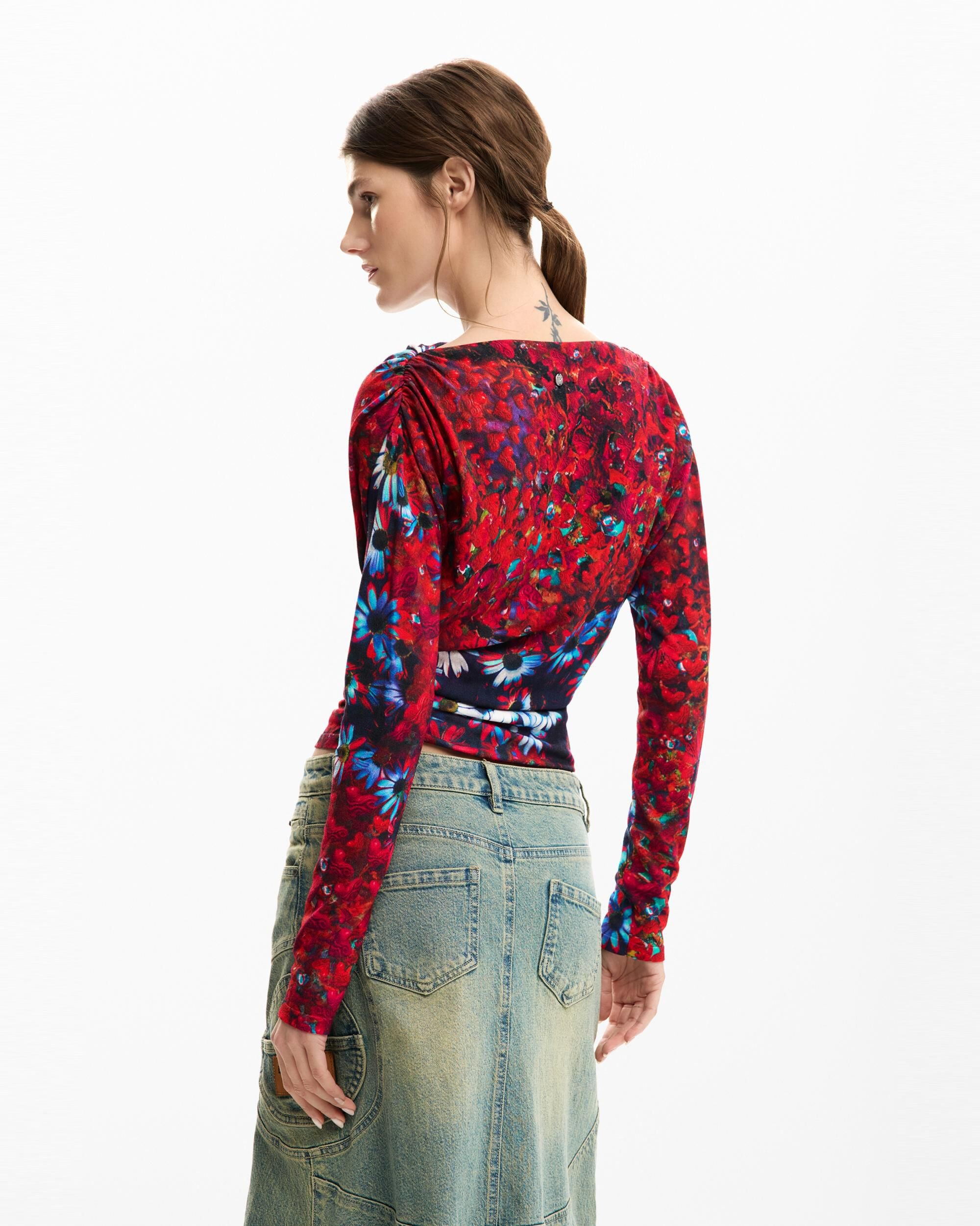 JERSEY FINO MARGARITAS - Desigual - Rojo Rojo-3