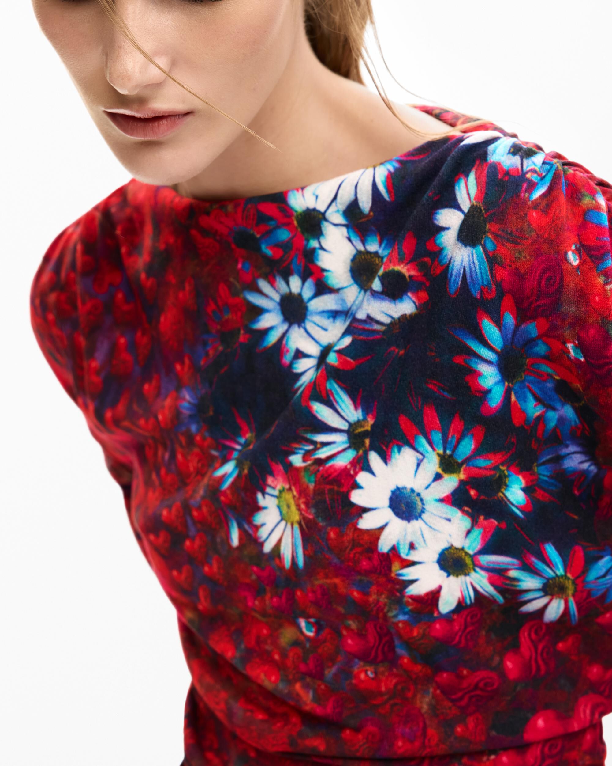 JERSEY FINO MARGARITAS - Desigual - Rojo Rojo-4