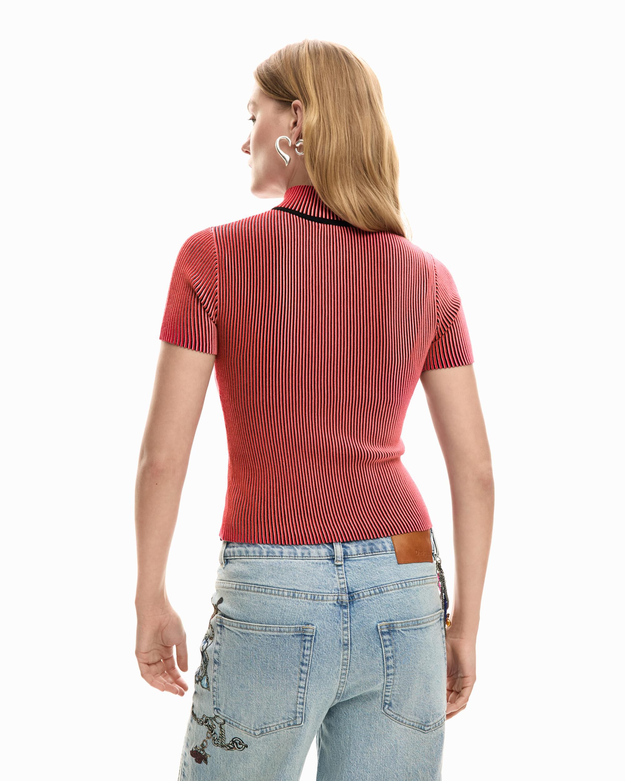 Top de mujer punto tornasolado - Desigual - Rojo Rojo-3