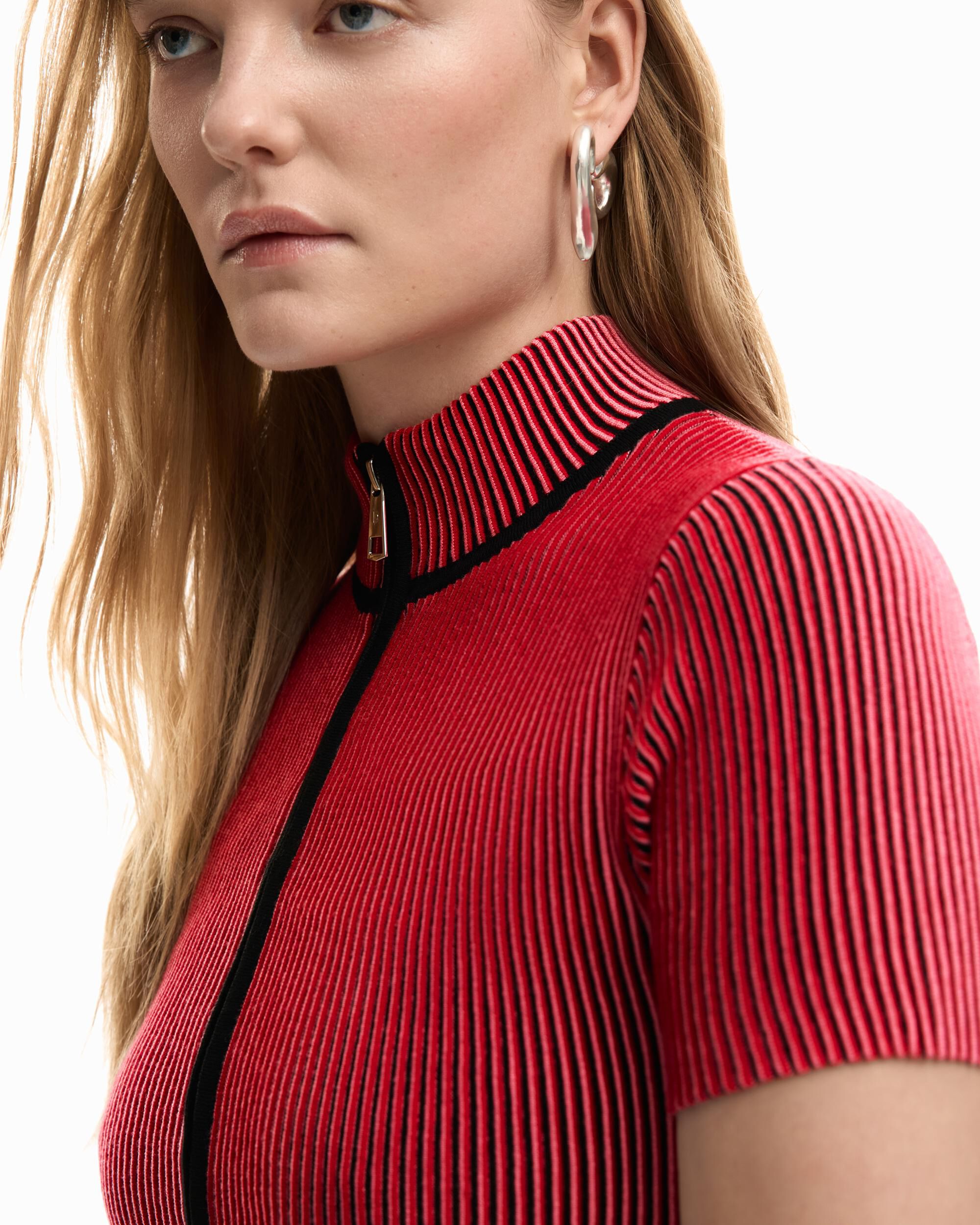 Top de mujer punto tornasolado - Desigual - Rojo Rojo-5