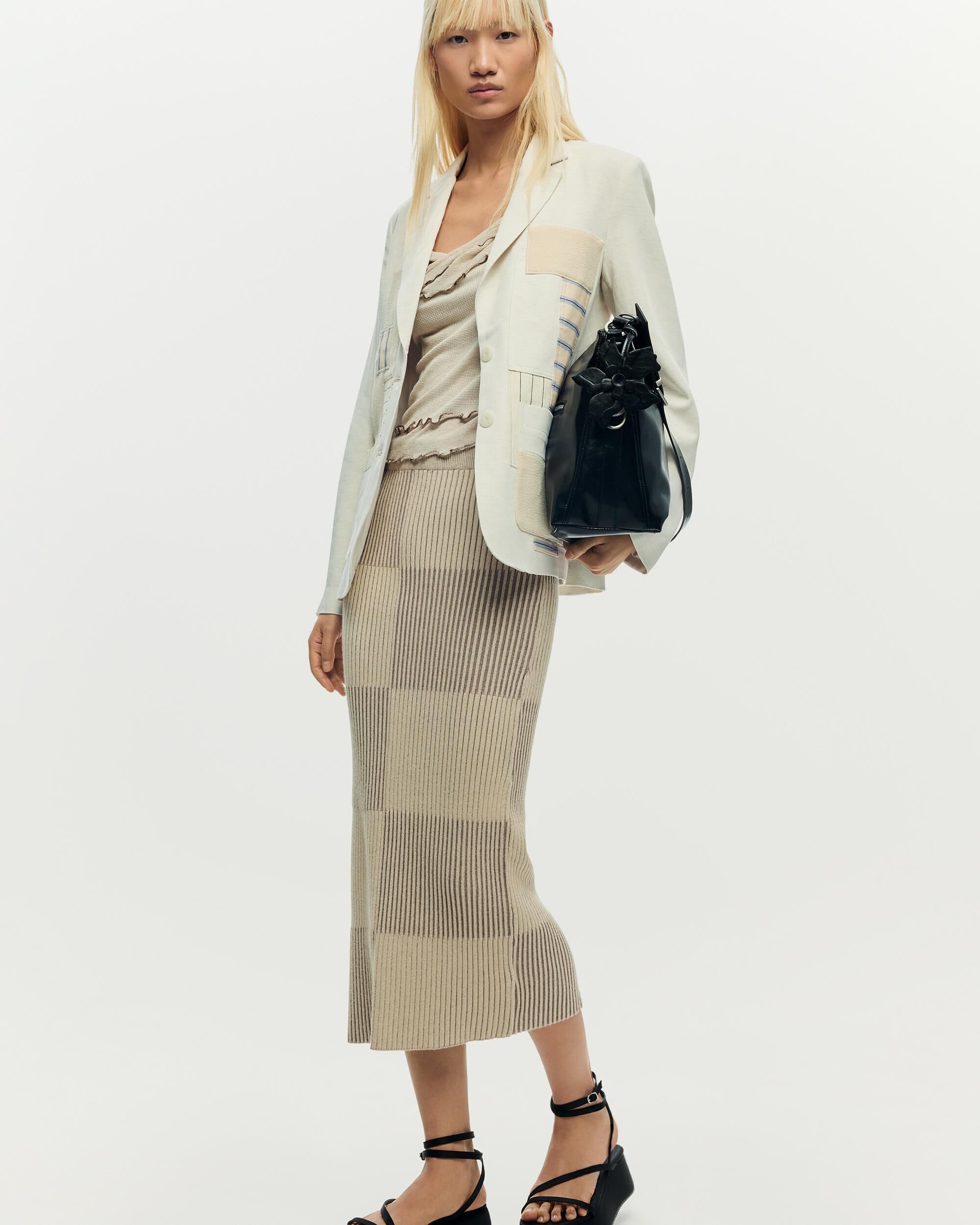 Desigual - Blazer de mujer patchwork blanca.