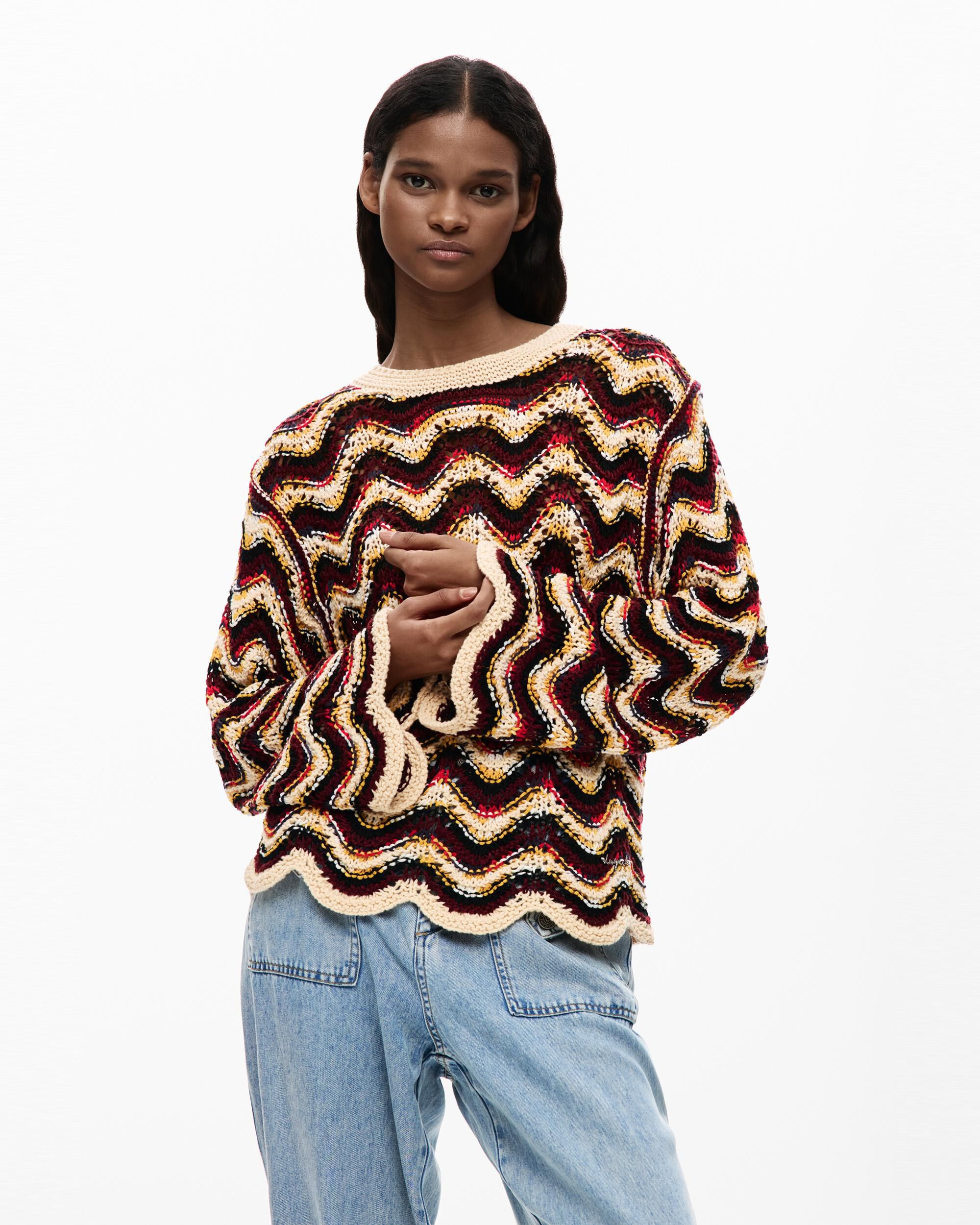 Jersey de mujer crochet zigzag