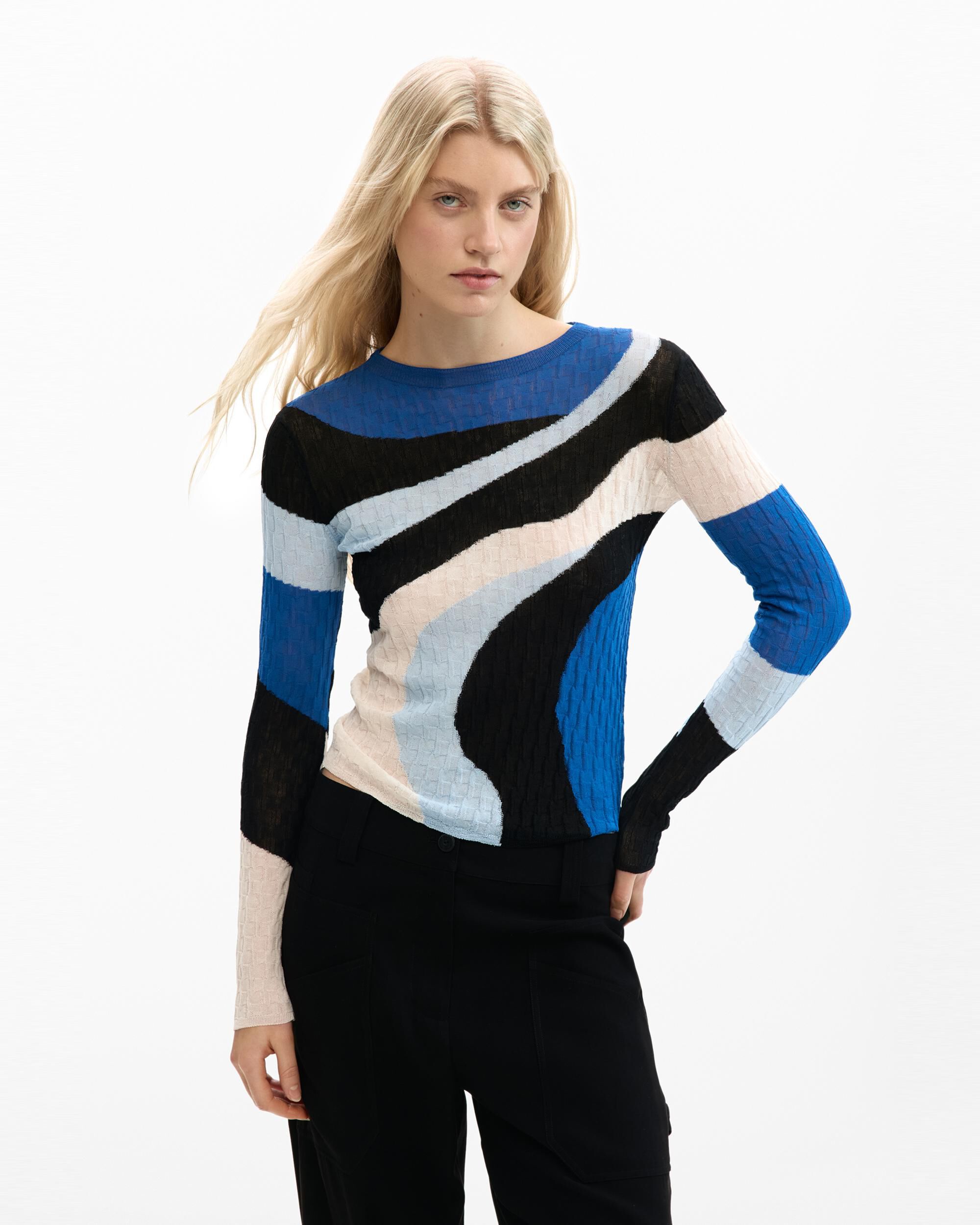 Desigual - Jersey punto azul.