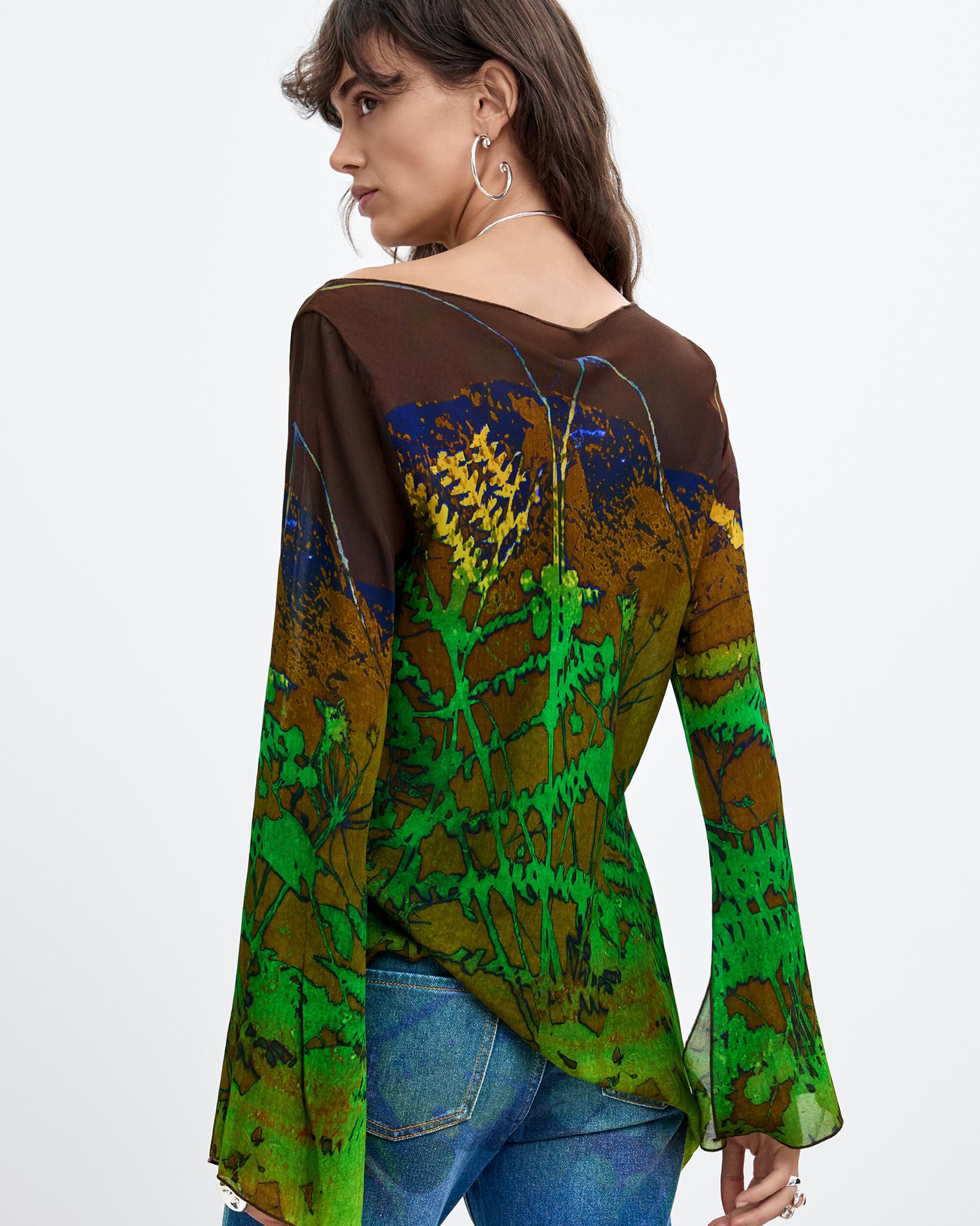 Blusa de mujer asimétrica estampada m c lacroix - Desigual - Verde Verde-3