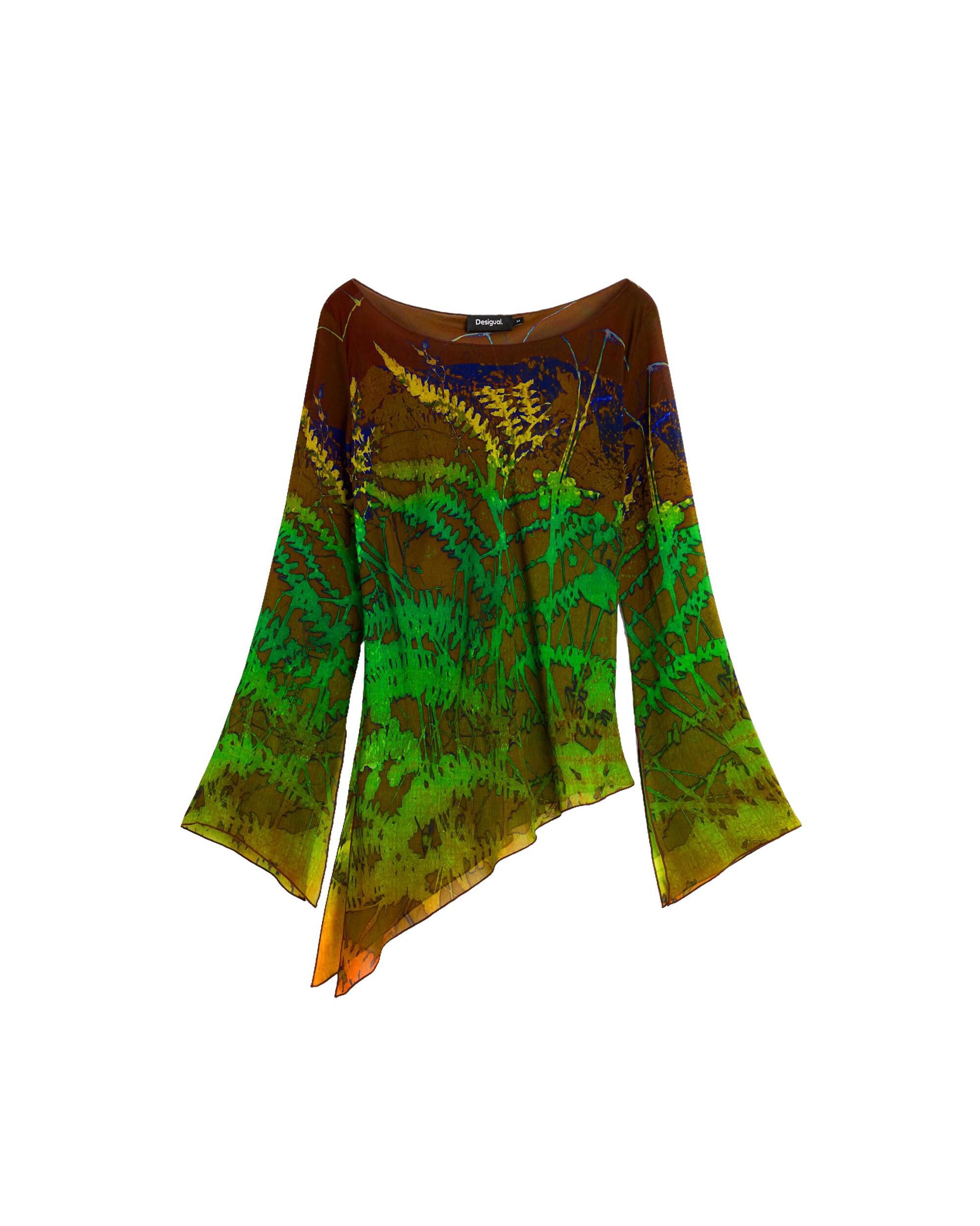 Blusa de mujer asimétrica estampada m c lacroix - Desigual - Verde Verde-4