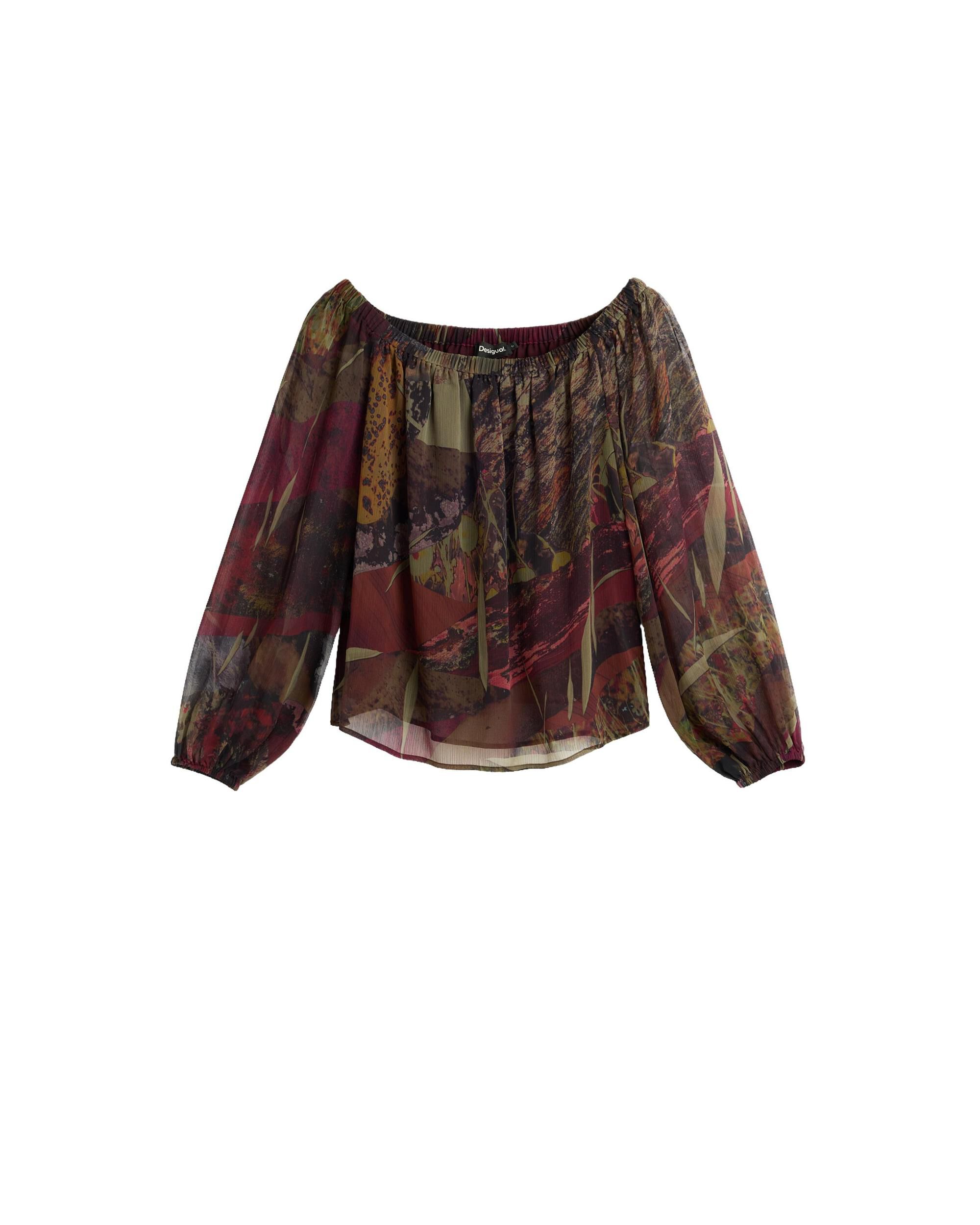Blusa de mujer estampada manga larga - Desigual - Verde Verde-4