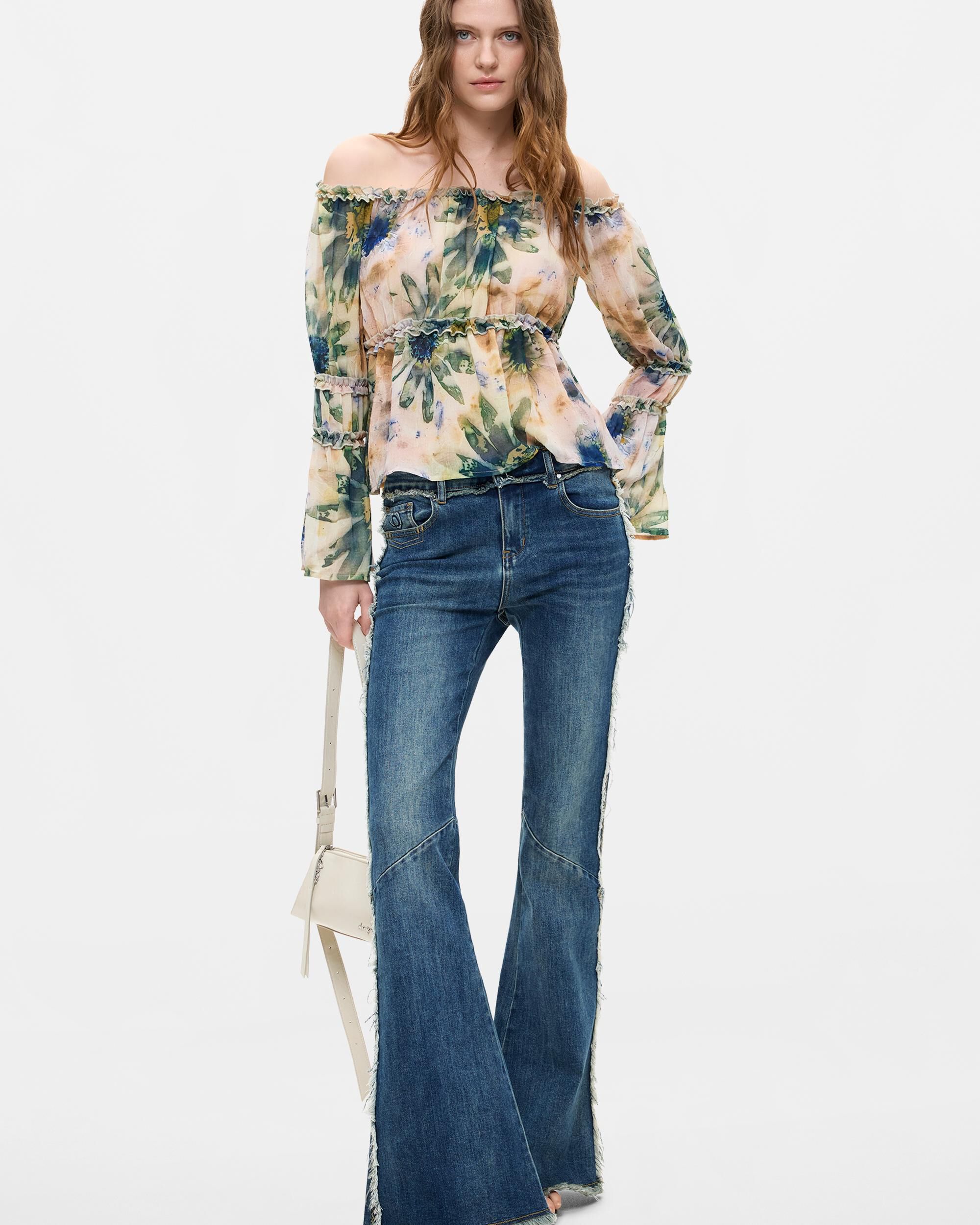 Blusa de mujer manga larga estampada - Desigual - Rosa Rosa-2