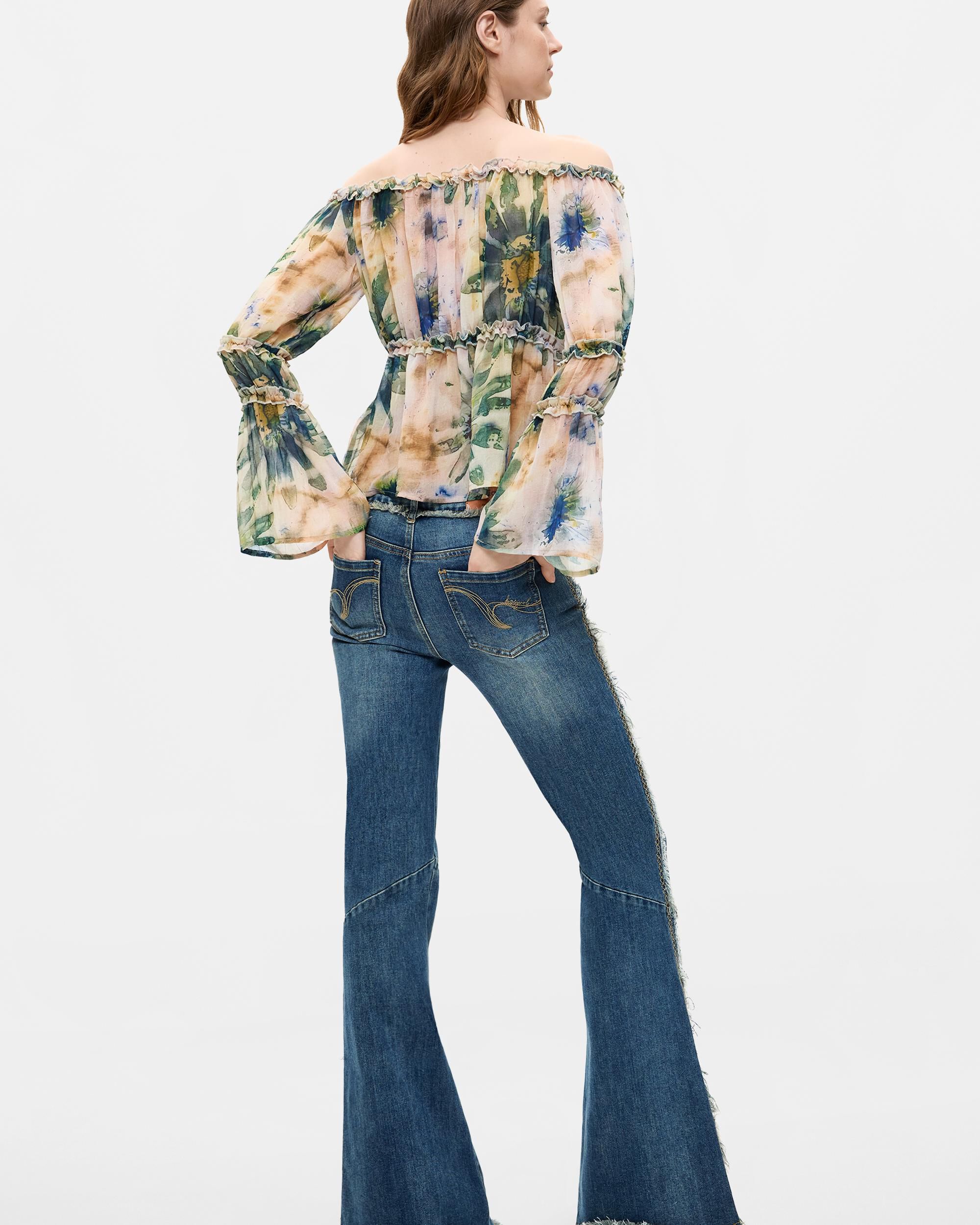 Blusa de mujer manga larga estampada - Desigual - Rosa Rosa-3