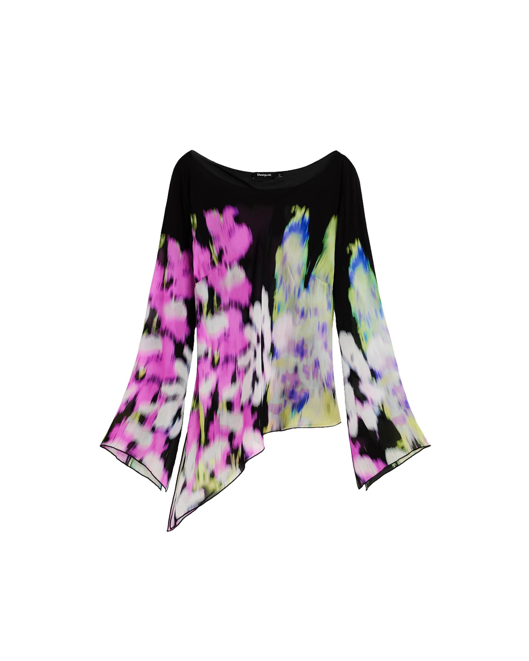 Blusa de mujer asimétrica estampada m c lacroix - Desigual - Negro Negro-4